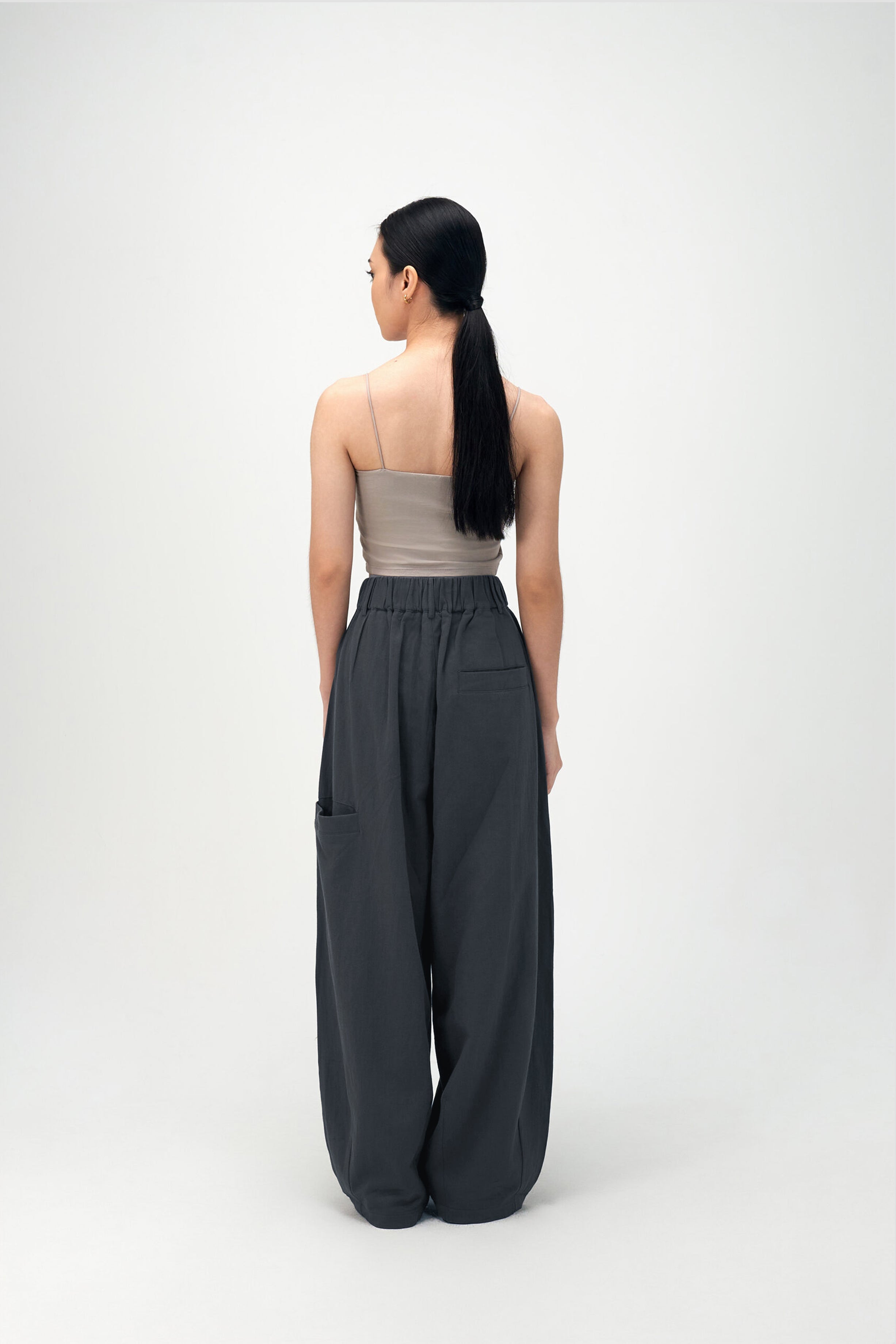 Gender Neutral Cocoon Trousers (Linen / Blue Grey)