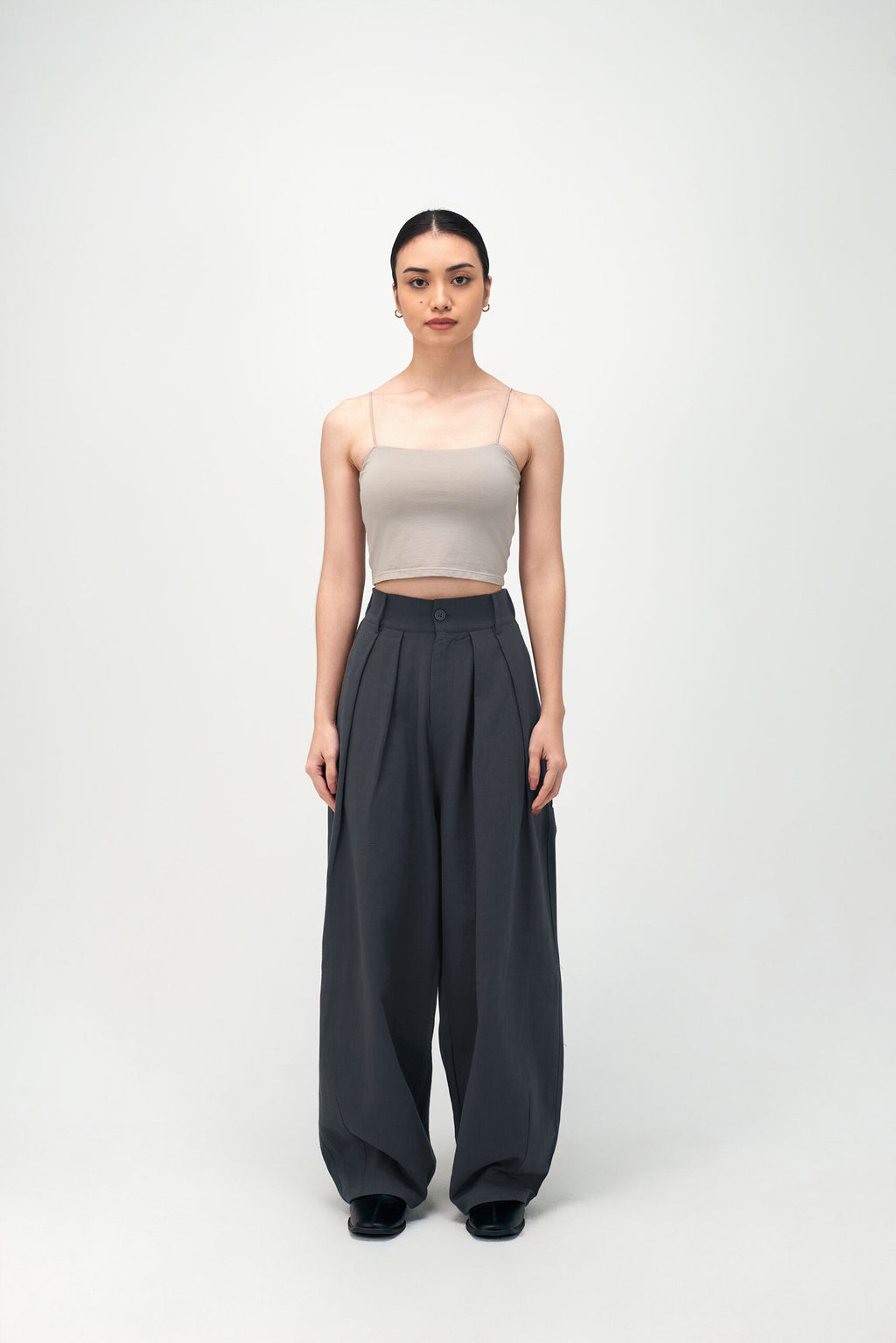 Gender Neutral Cocoon Trousers (Linen / Blue Grey)
