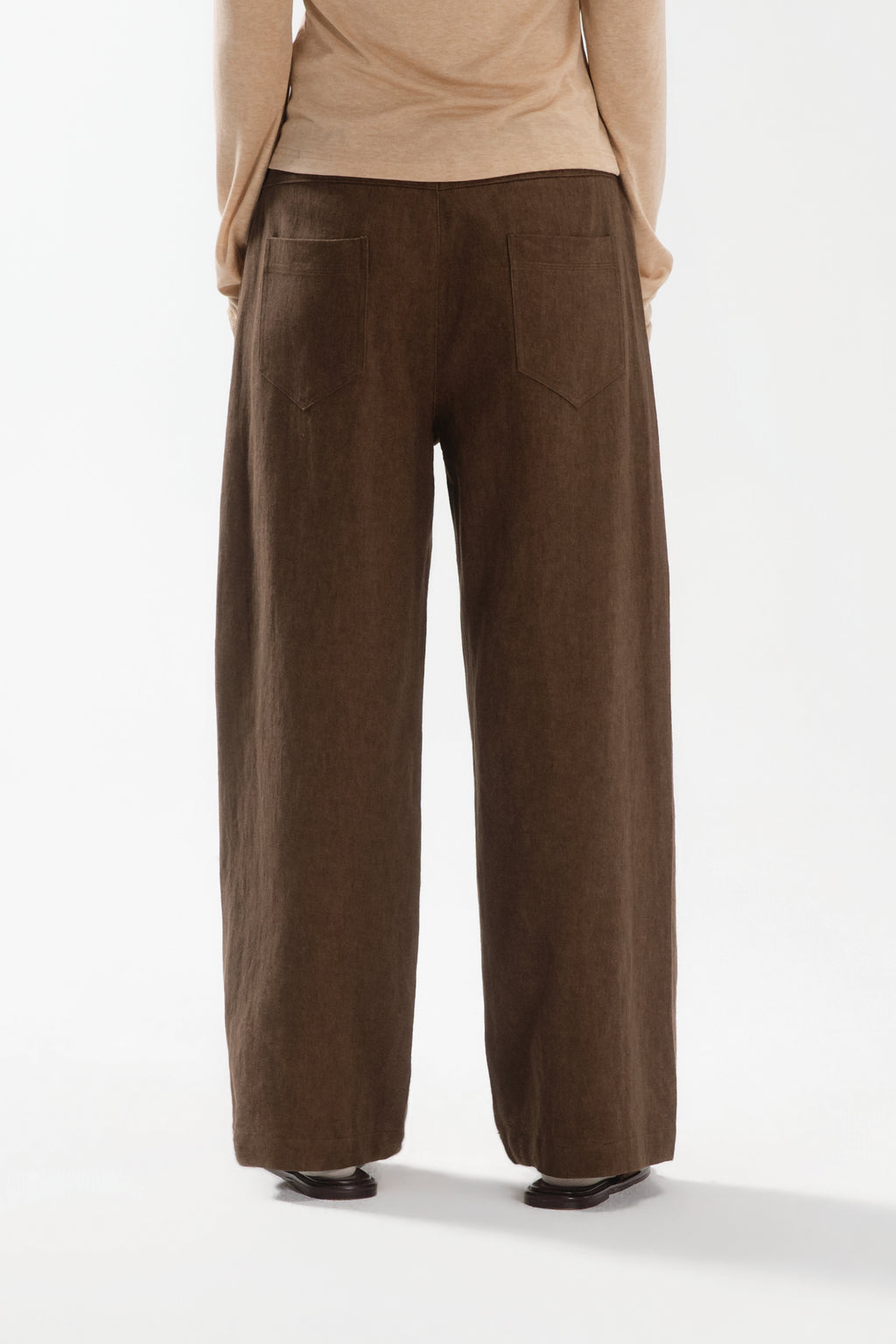 Medium Rise Straight-Cut Denim Pants (Dirty Brown)
