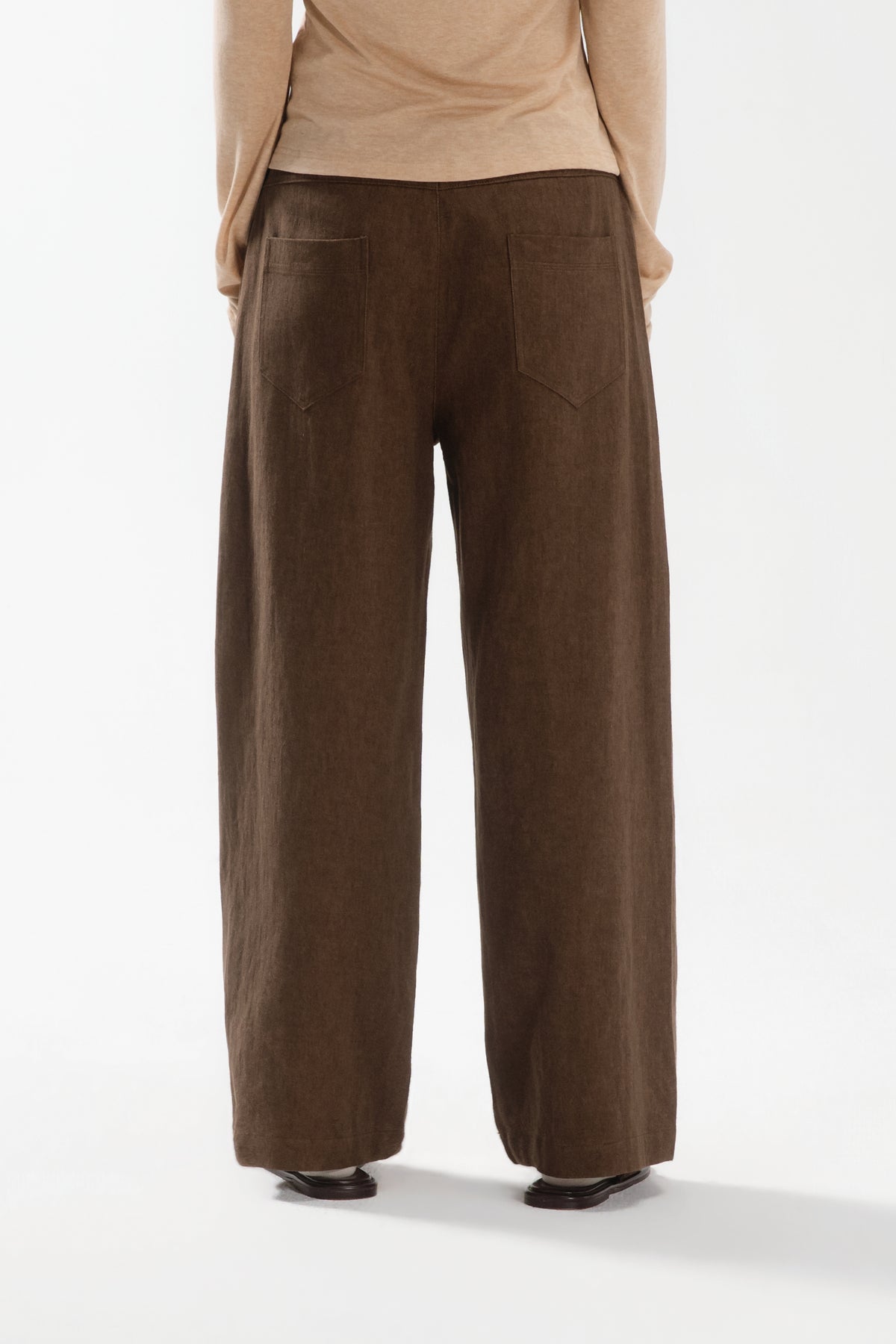 Medium Rise Straight-Cut Denim Pants (Dirty Brown)