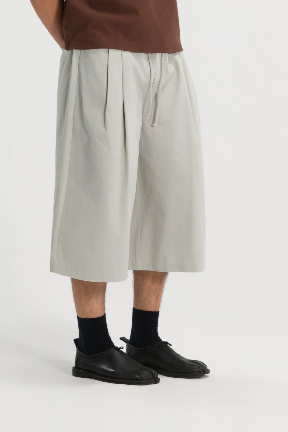 Gender Neutral Double Waist Capri Pants (Dirty Sage)