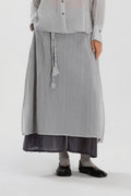 Dual Layer Skirt w/ Braided Belt (Dark Grey)