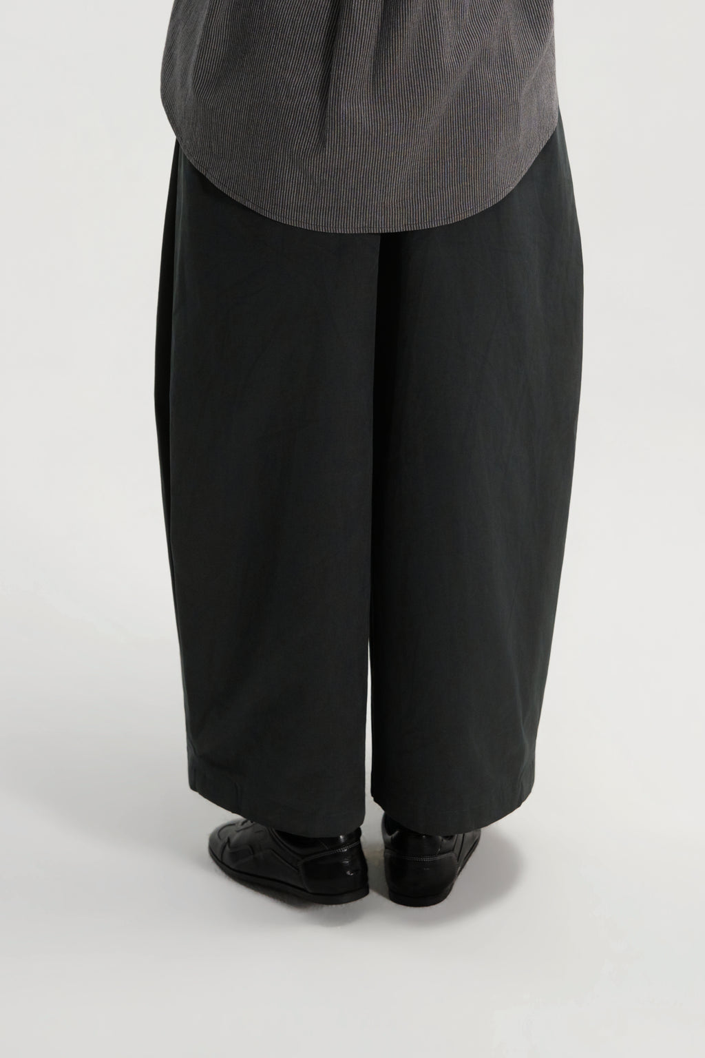 Gender Neutral Double Waist Baggy Ankle Pants (Dirty Grey)