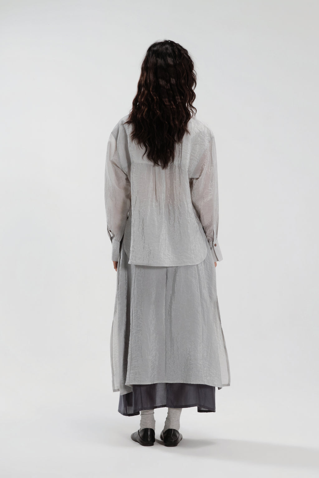 Dual Layer Skirt w/ Braided Belt (Dark Grey)