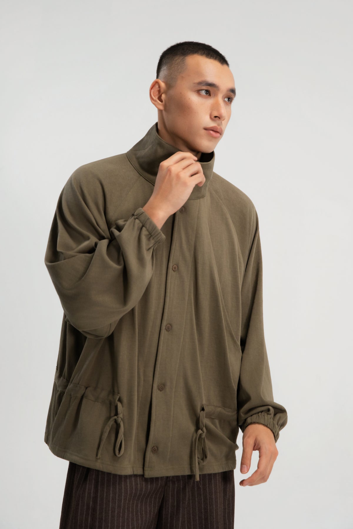 Gender Neutral Slouchy Knit Trench Outer (Tea)