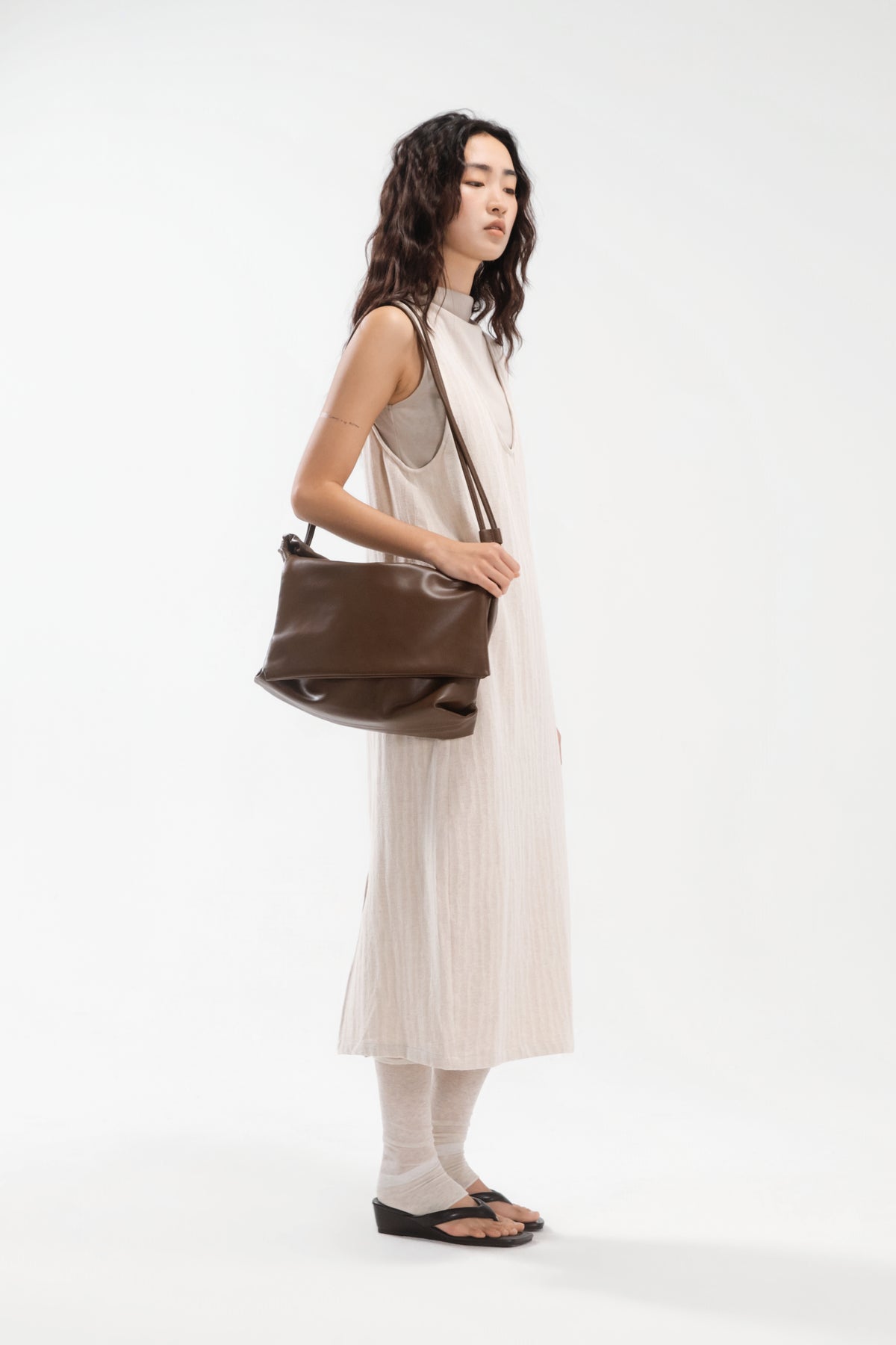 Double Strap Envelope Leather Bag (Espresso)