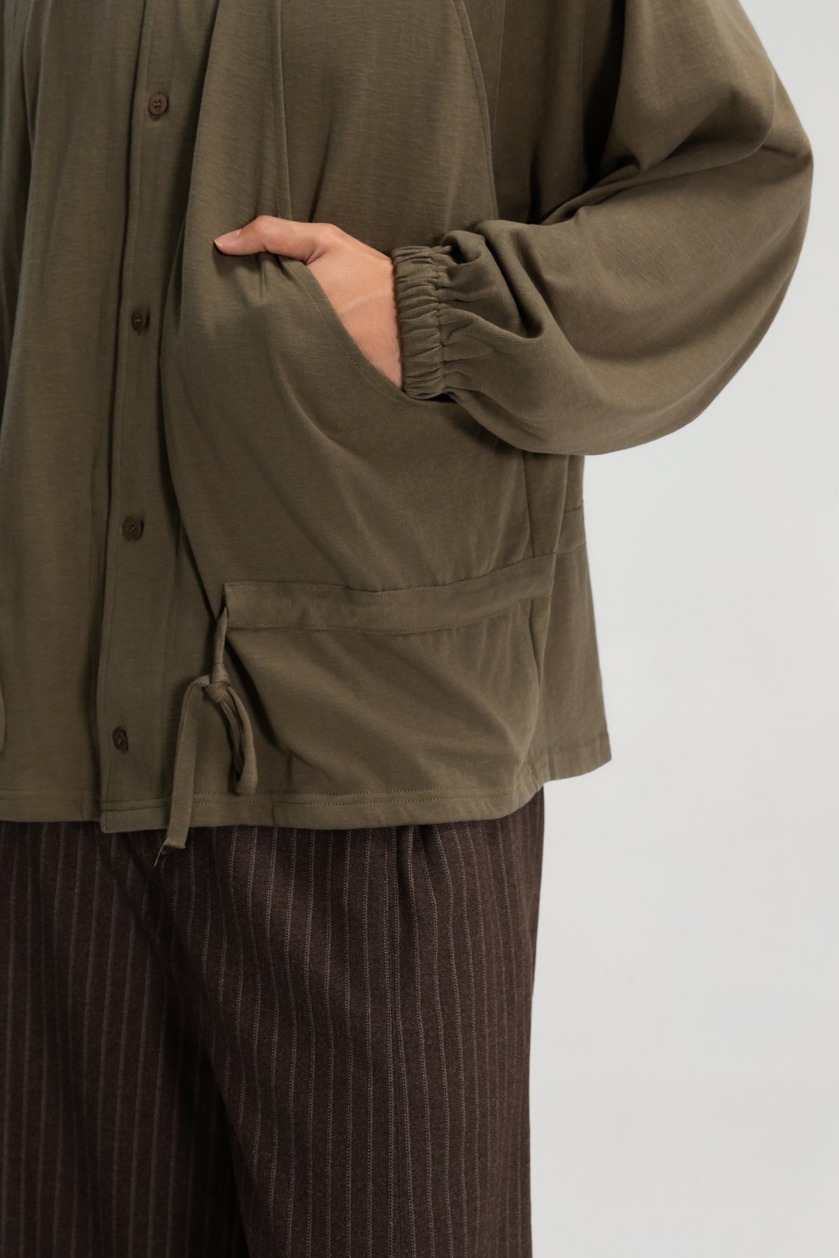 Gender Neutral Slouchy Knit Trench Outer (Tea)