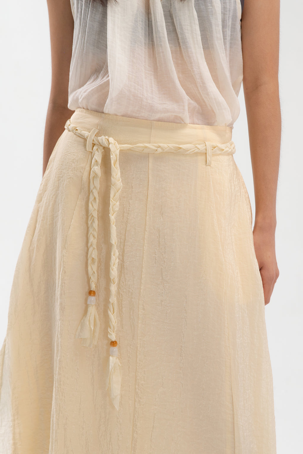 Dual Layer Skirt w/ Braided Belt (Butter)