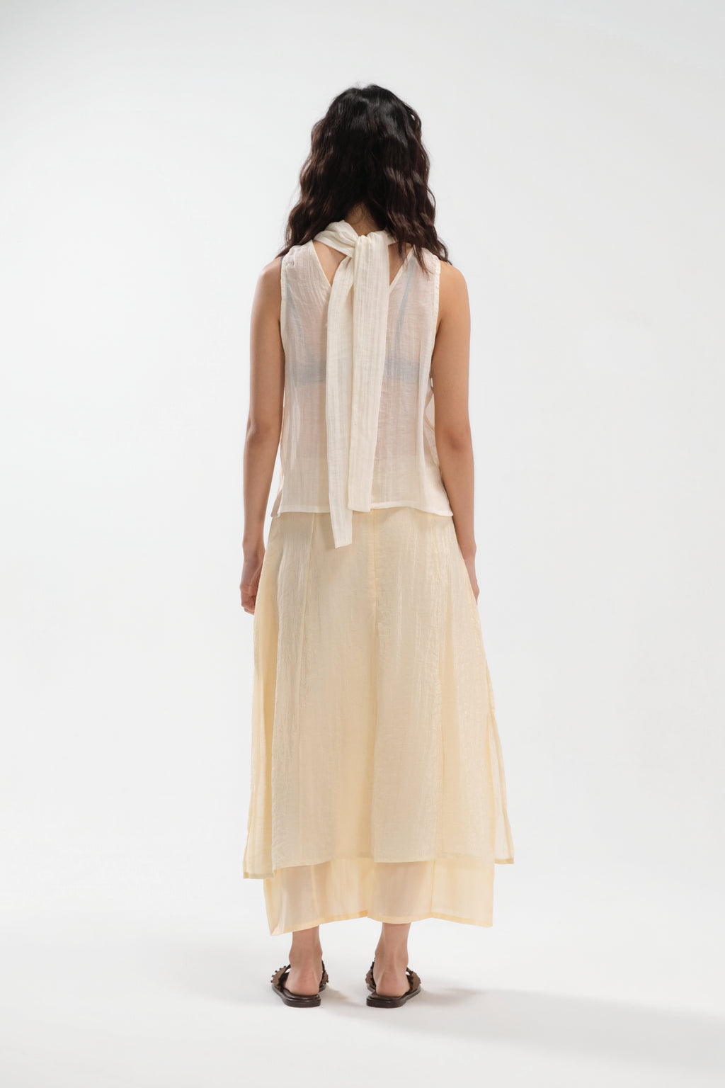 Dual Layer Skirt w/ Braided Belt (Butter)