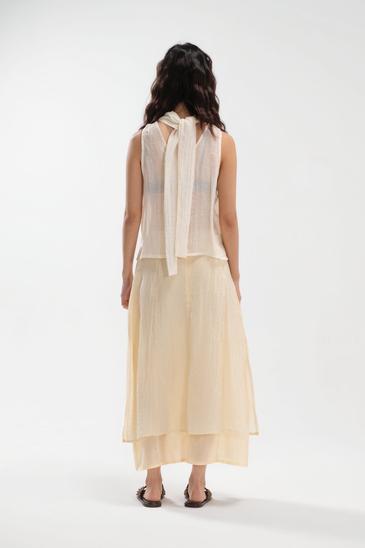 Dual Layer Skirt w/ Braided Belt (Butter)