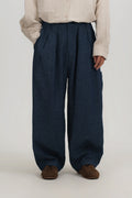 Gender Neutral Cocoon Trousers (Linen Denim / Blue)