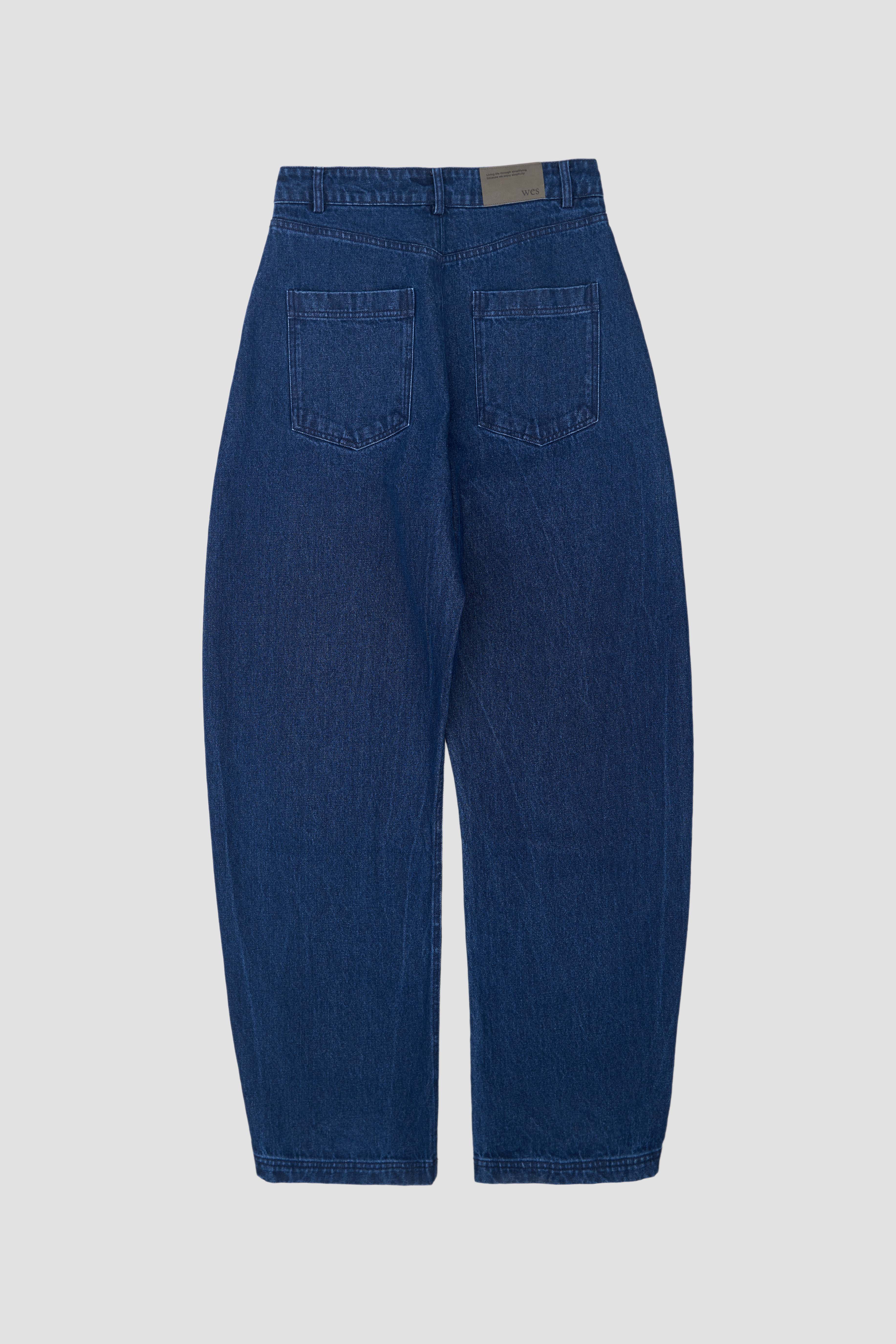 Classic - Gender Neutral Curved Leg Denim (Deep Blue +4cm)