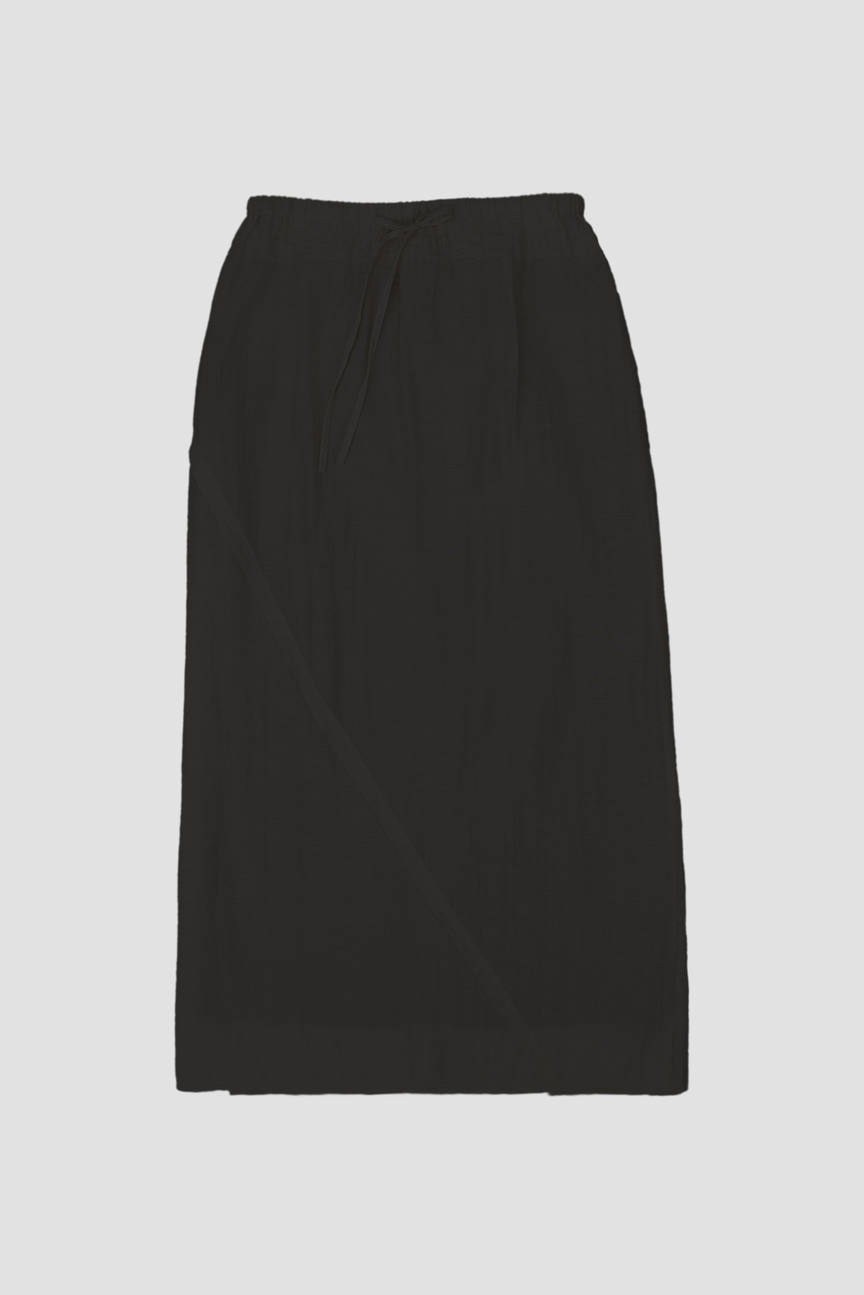 Classic - Raw Hemp Long Skirt (Black)