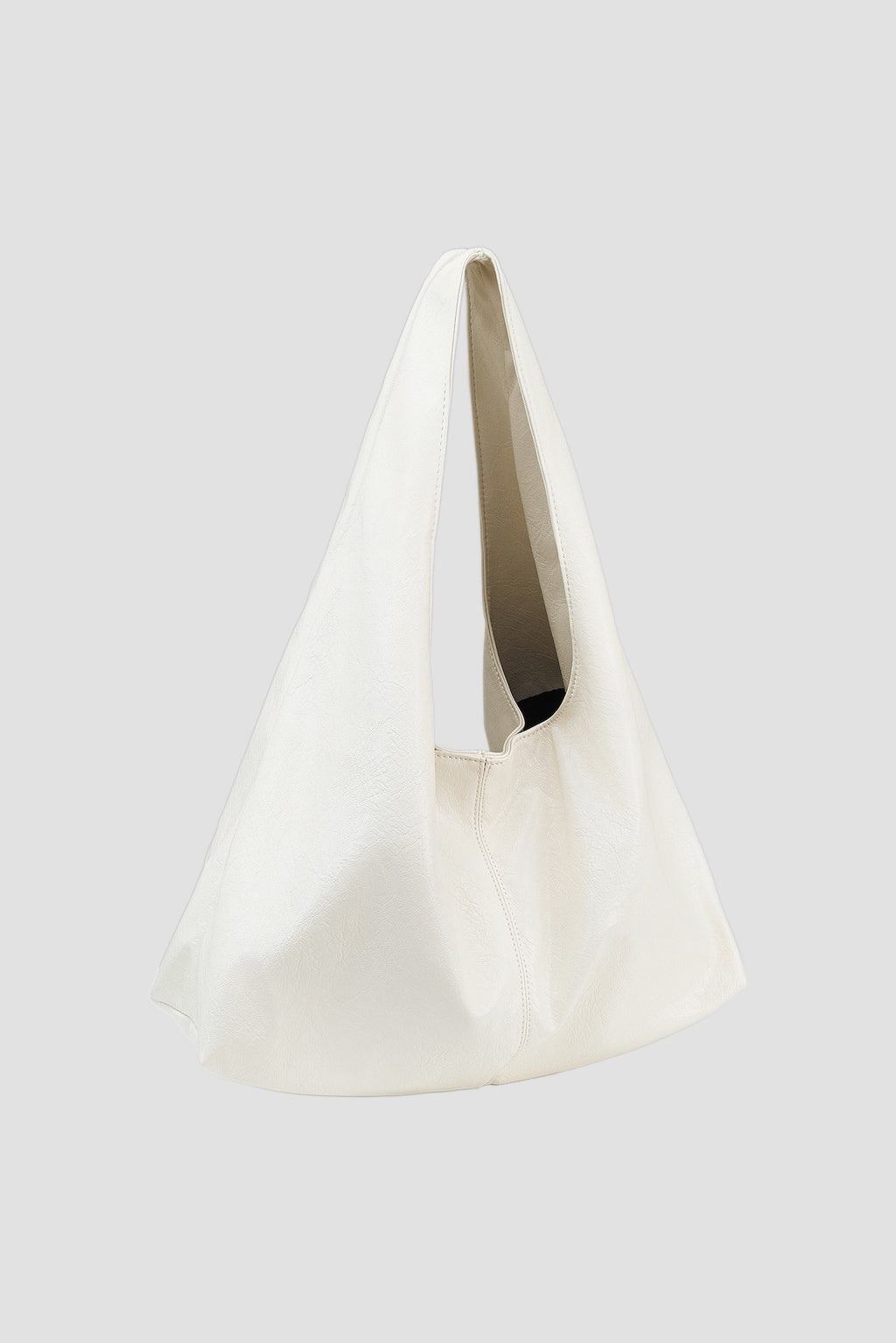 Triangle Leather Tote (White)