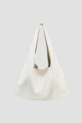 Triangle Leather Tote (White)