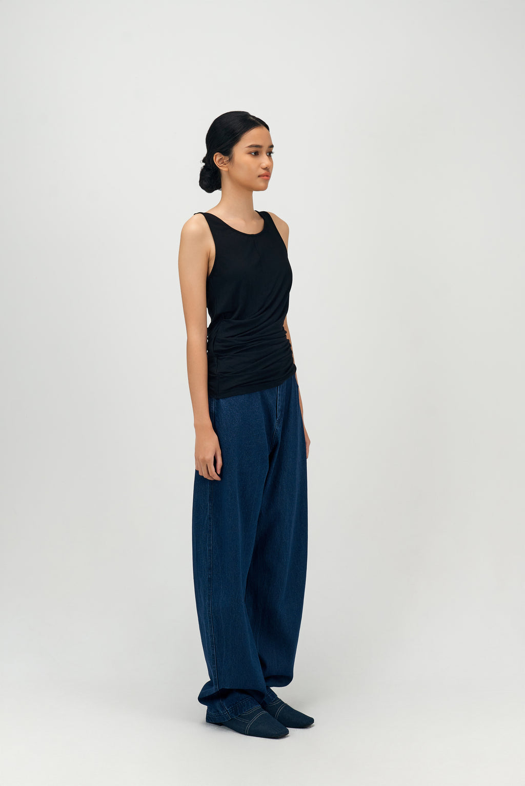 Classic - Drape Long Tank Top (Black)