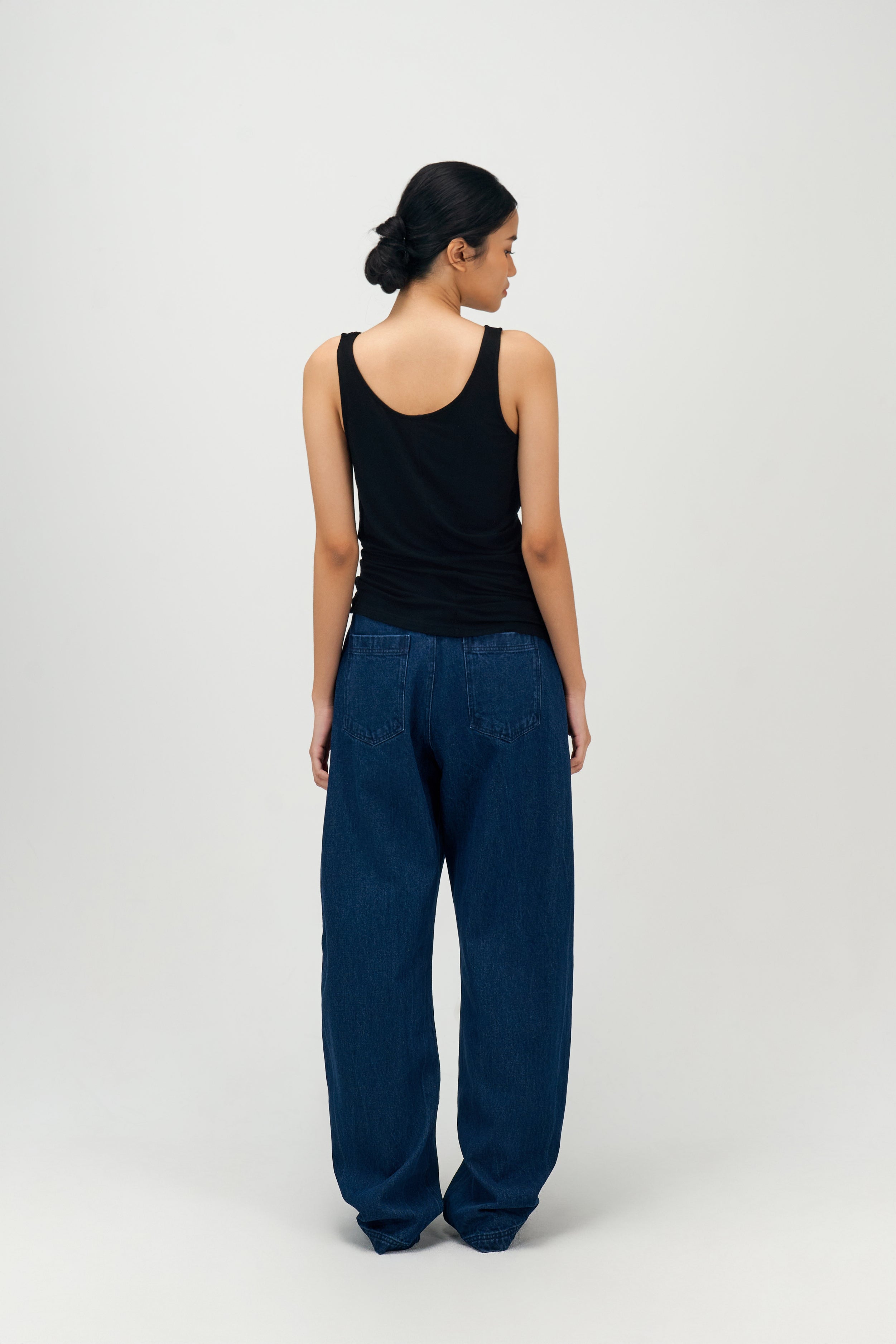 Classic - Drape Long Tank Top (Black)