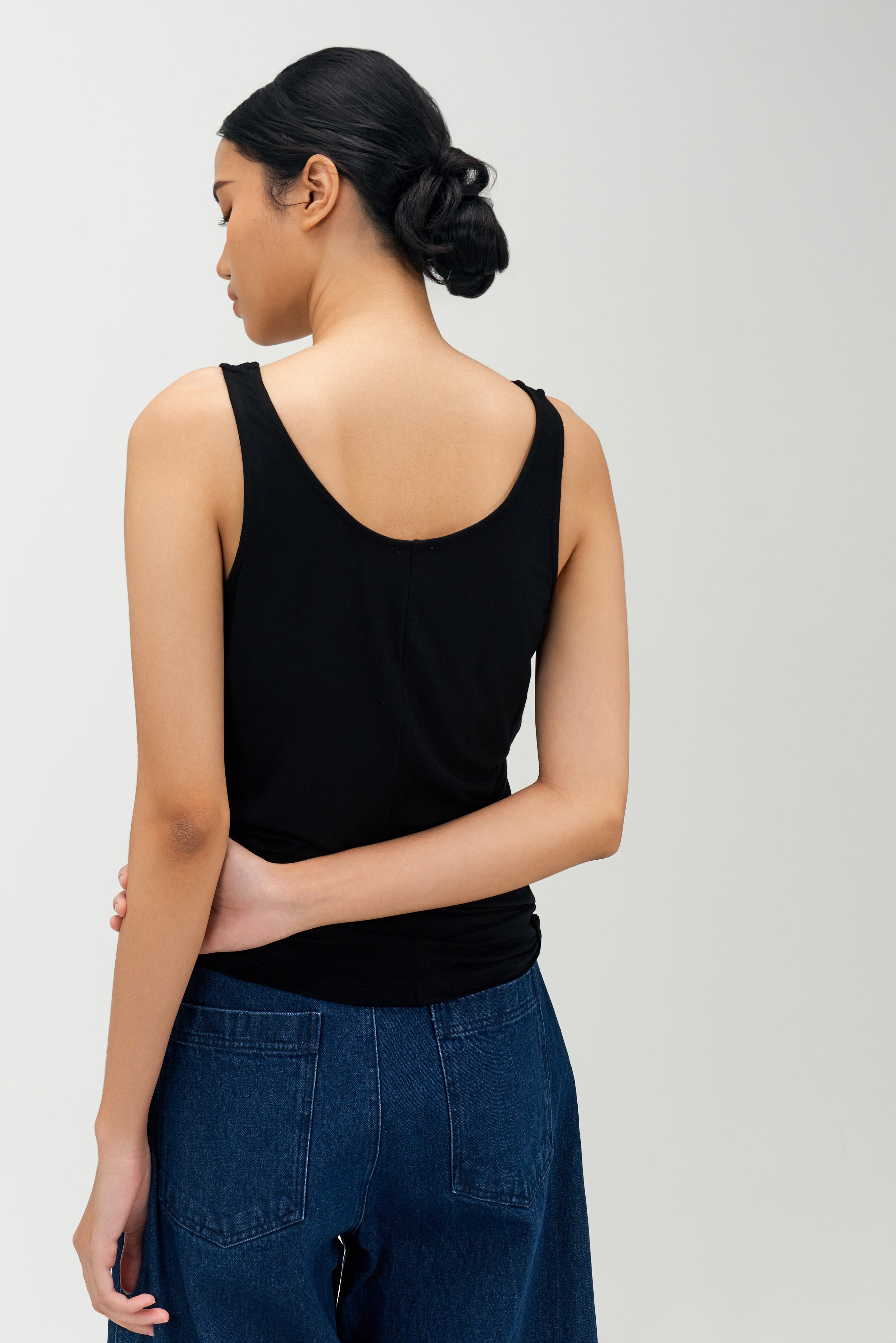 Classic - Drape Long Tank Top (Black)