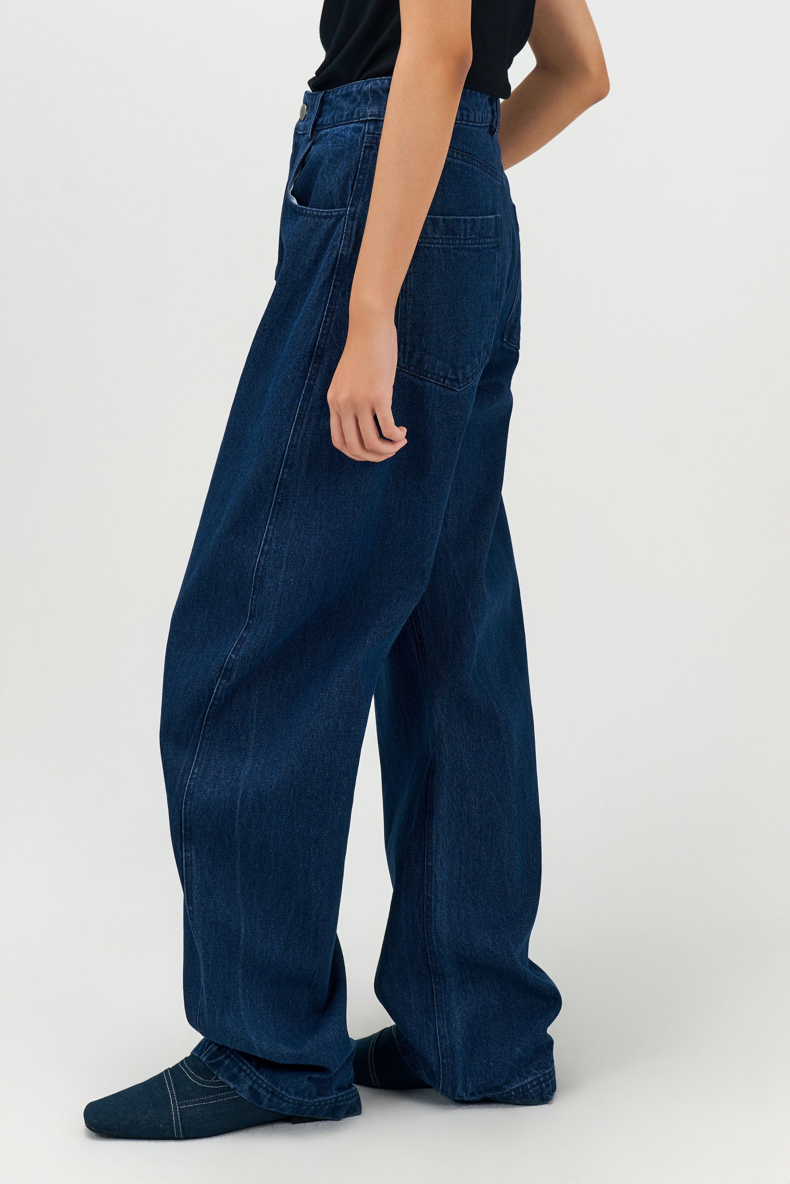 Classic - Gender Neutral Curved Leg Denim (Deep Blue +4cm)