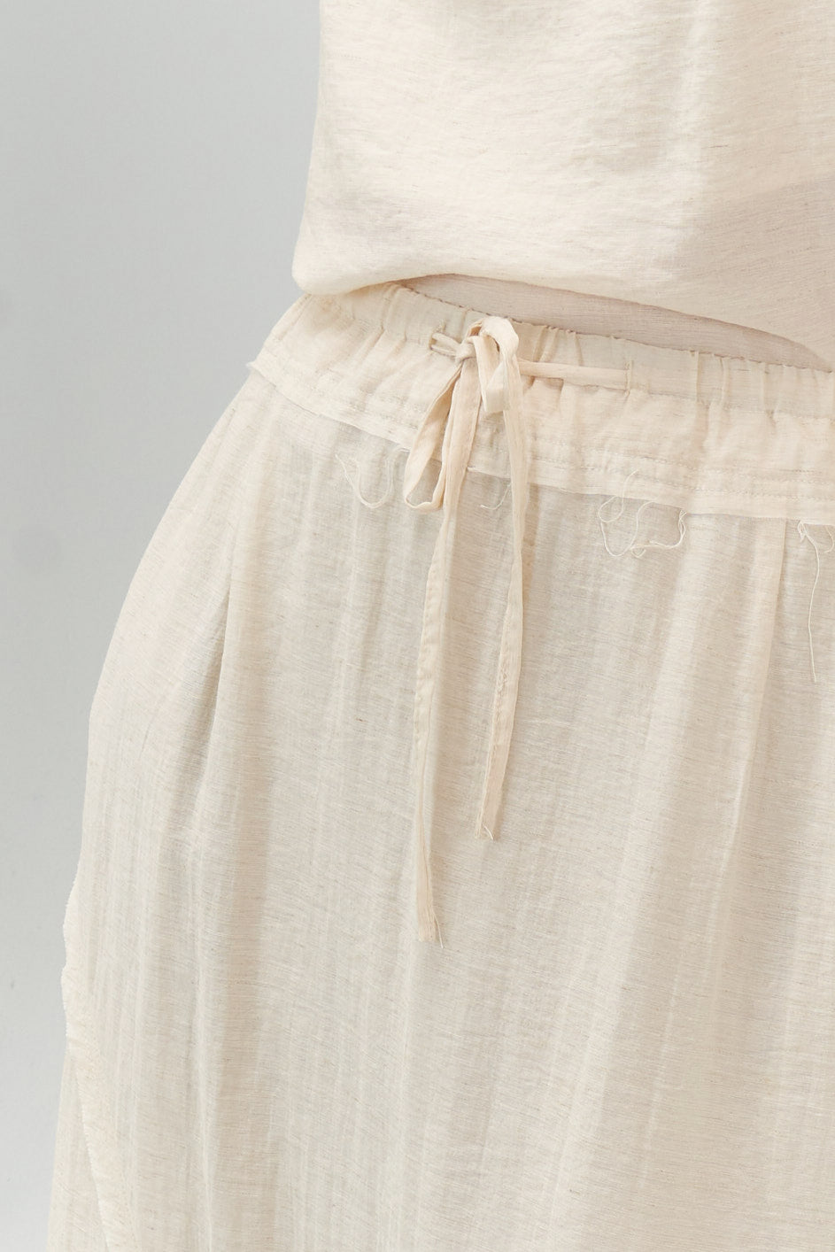 Classic - Raw Hemp Long Skirt (Beige)