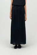 Classic - Raw Hemp Long Skirt (Black)
