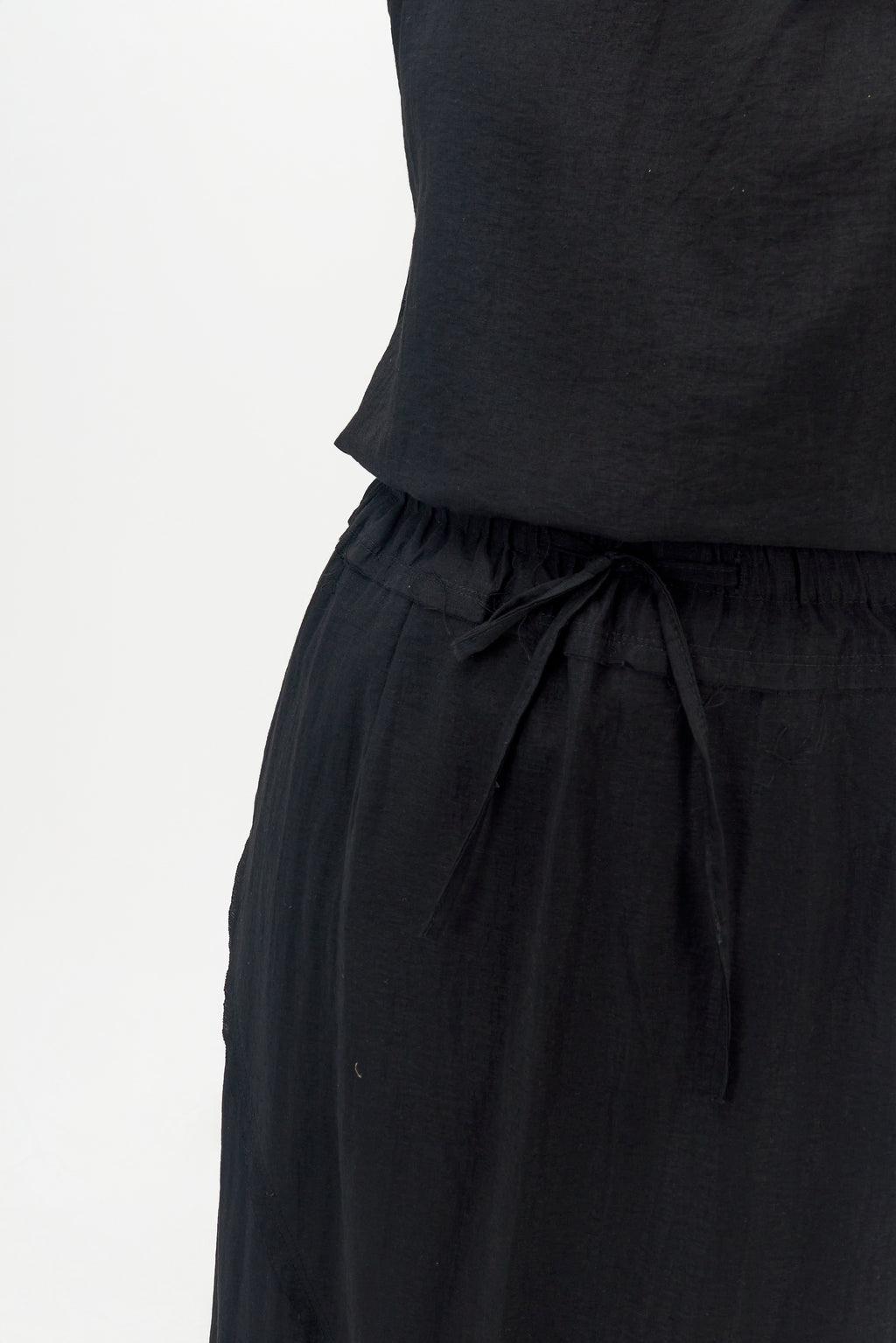 Classic - Raw Hemp Long Skirt (Black)
