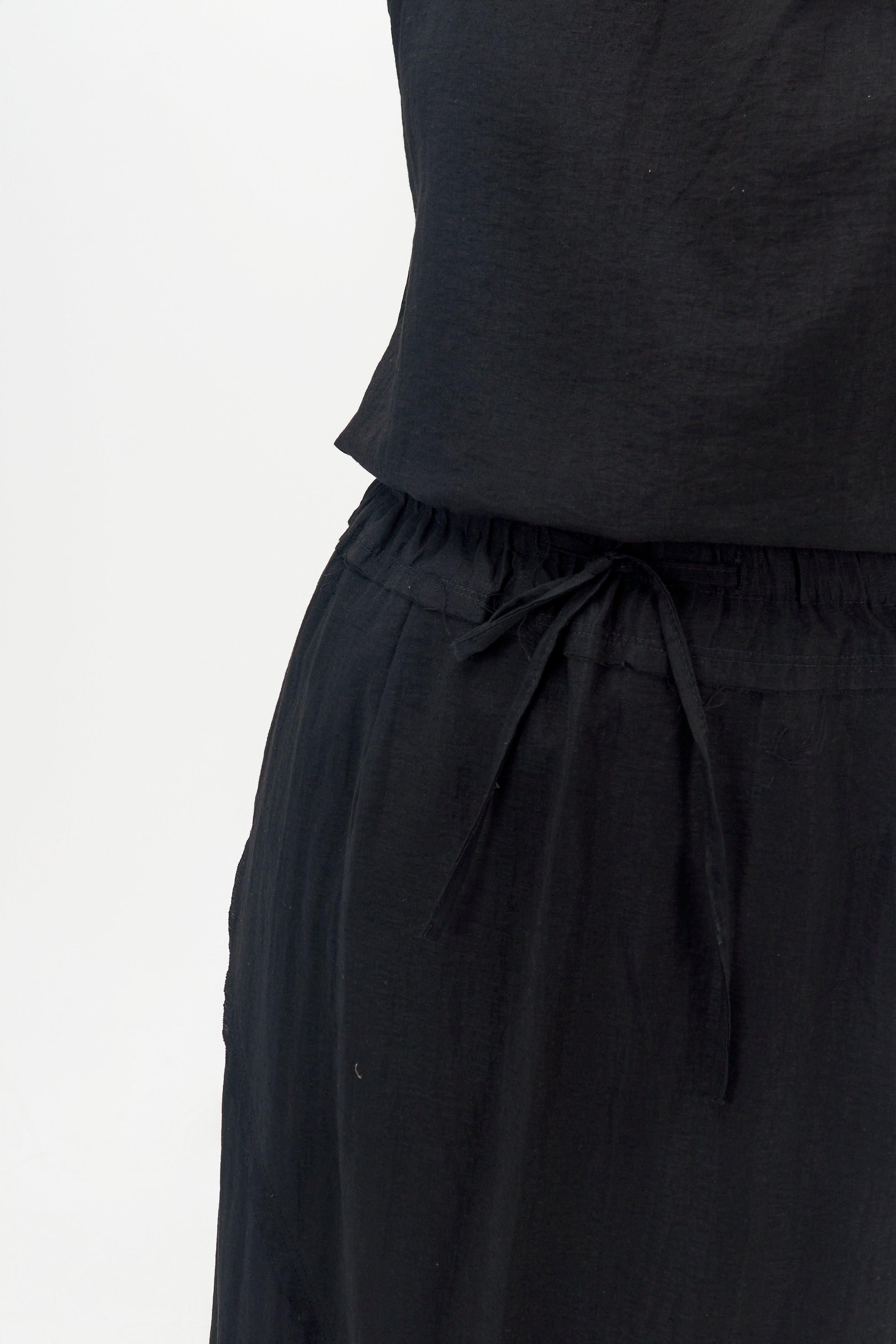 Classic - Raw Hemp Long Skirt (Black)