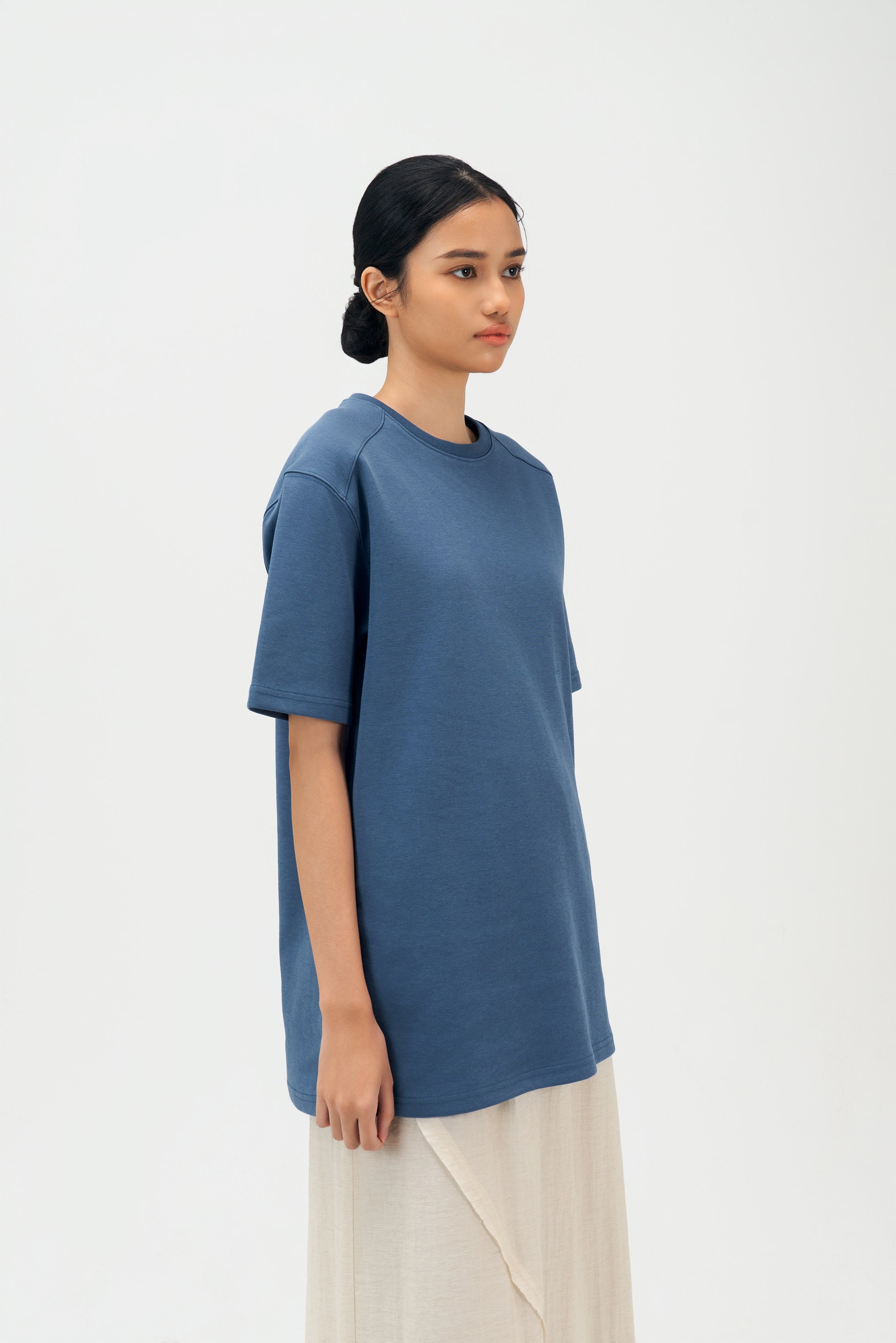 Classic - Gender Neutral Straight Shoulder Oversized Tee (Blue)