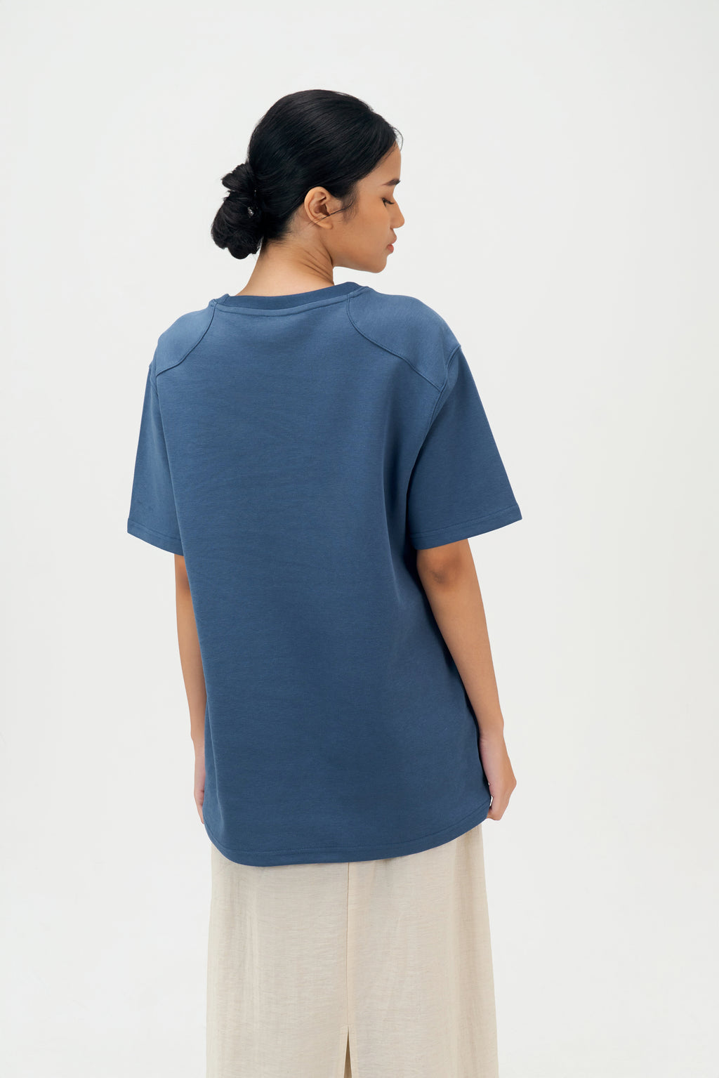 Classic - Gender Neutral Straight Shoulder Oversized Tee (Blue)