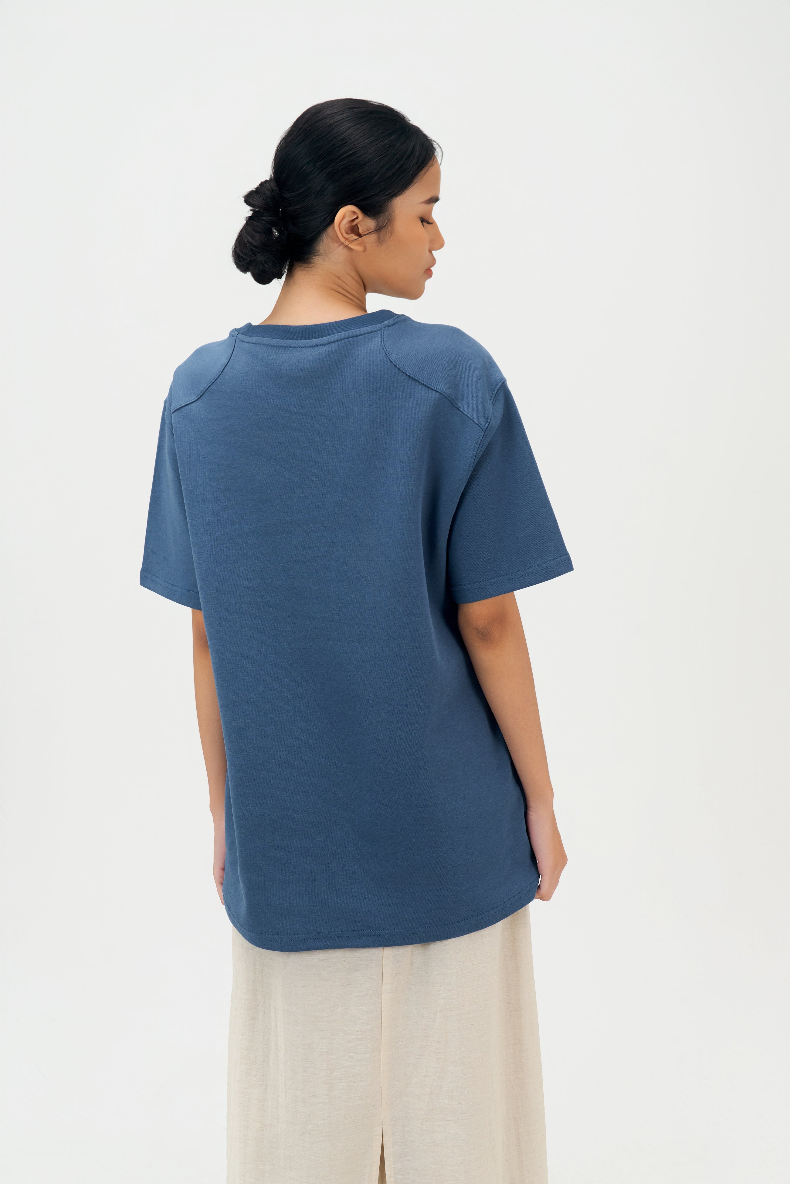 Classic - Gender Neutral Straight Shoulder Oversized Tee (Blue)