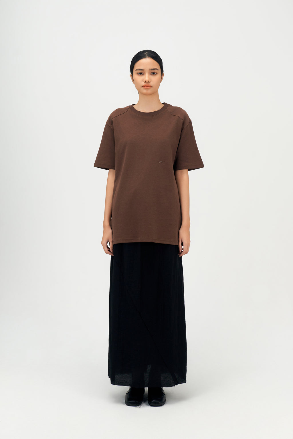 Classic - Gender Neutral Straight Shoulder Oversized Tee (Brown)