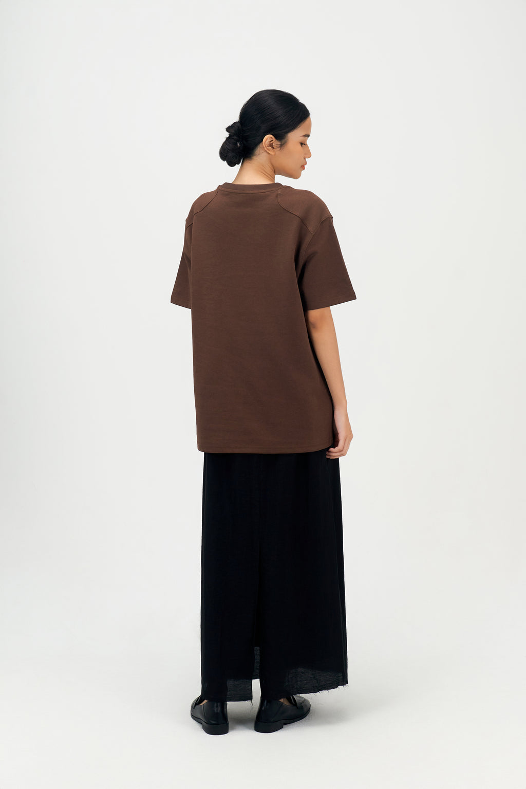 Classic - Gender Neutral Straight Shoulder Oversized Tee (Brown)