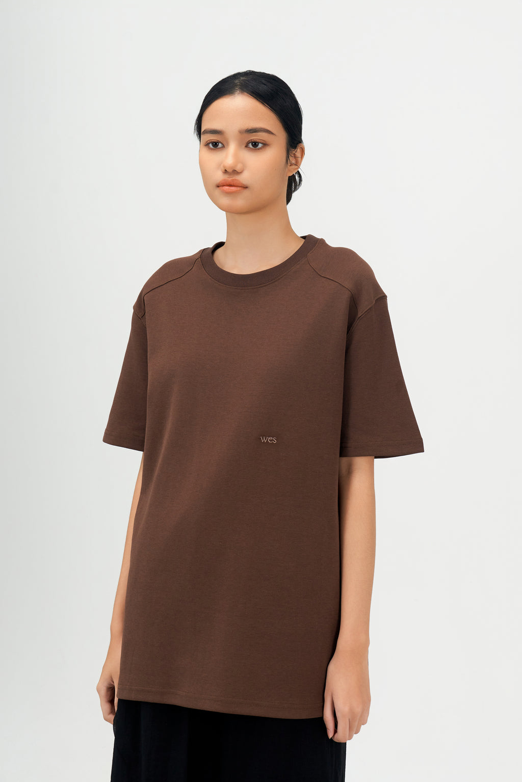 Classic - Gender Neutral Straight Shoulder Oversized Tee (Brown)