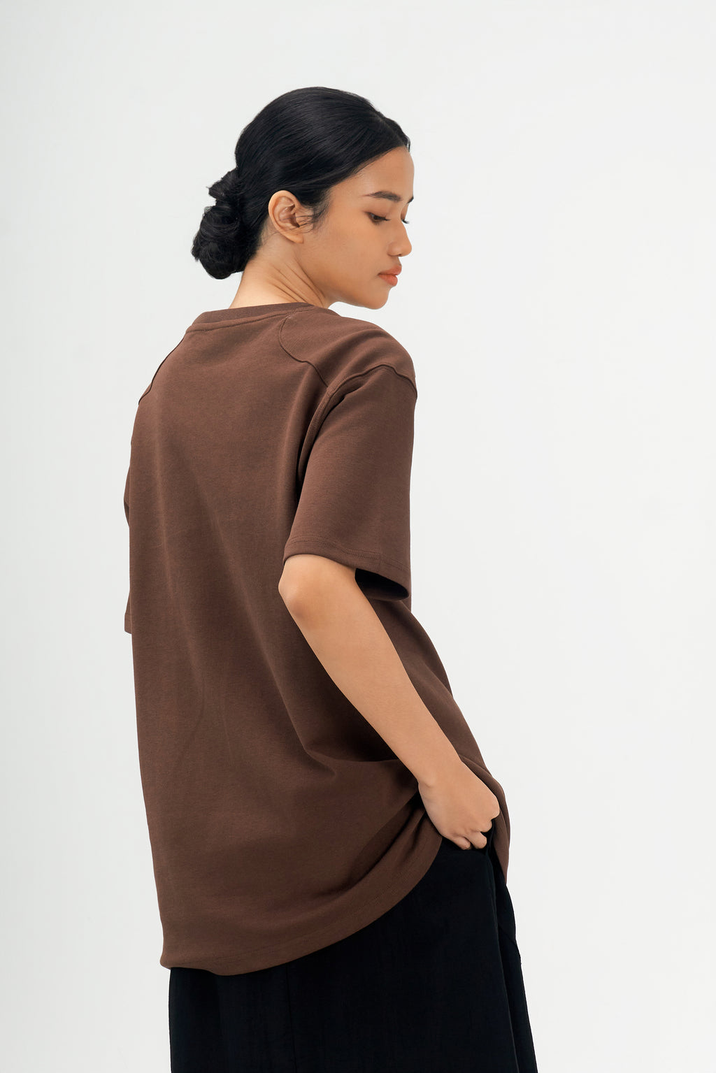 Classic - Gender Neutral Straight Shoulder Oversized Tee (Brown)