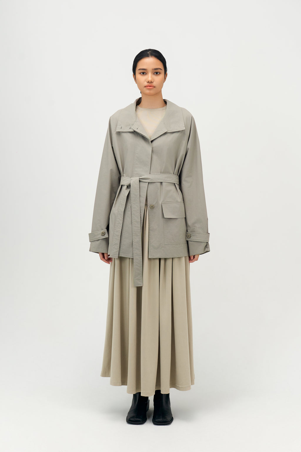 Classic - Gender Neutral Light Trench Outer (Olive Grey)