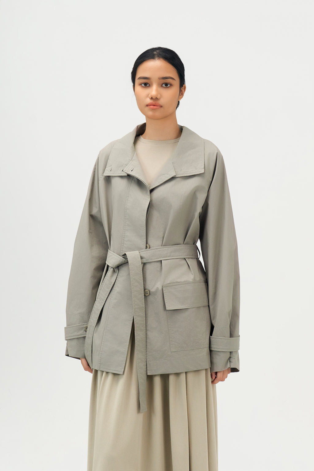 Classic - Gender Neutral Light Trench Outer (Olive Grey)