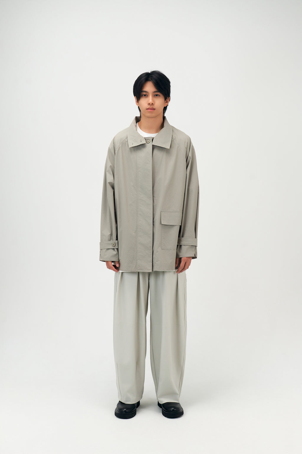 Classic - Gender Neutral Light Trench Outer (Olive Grey)
