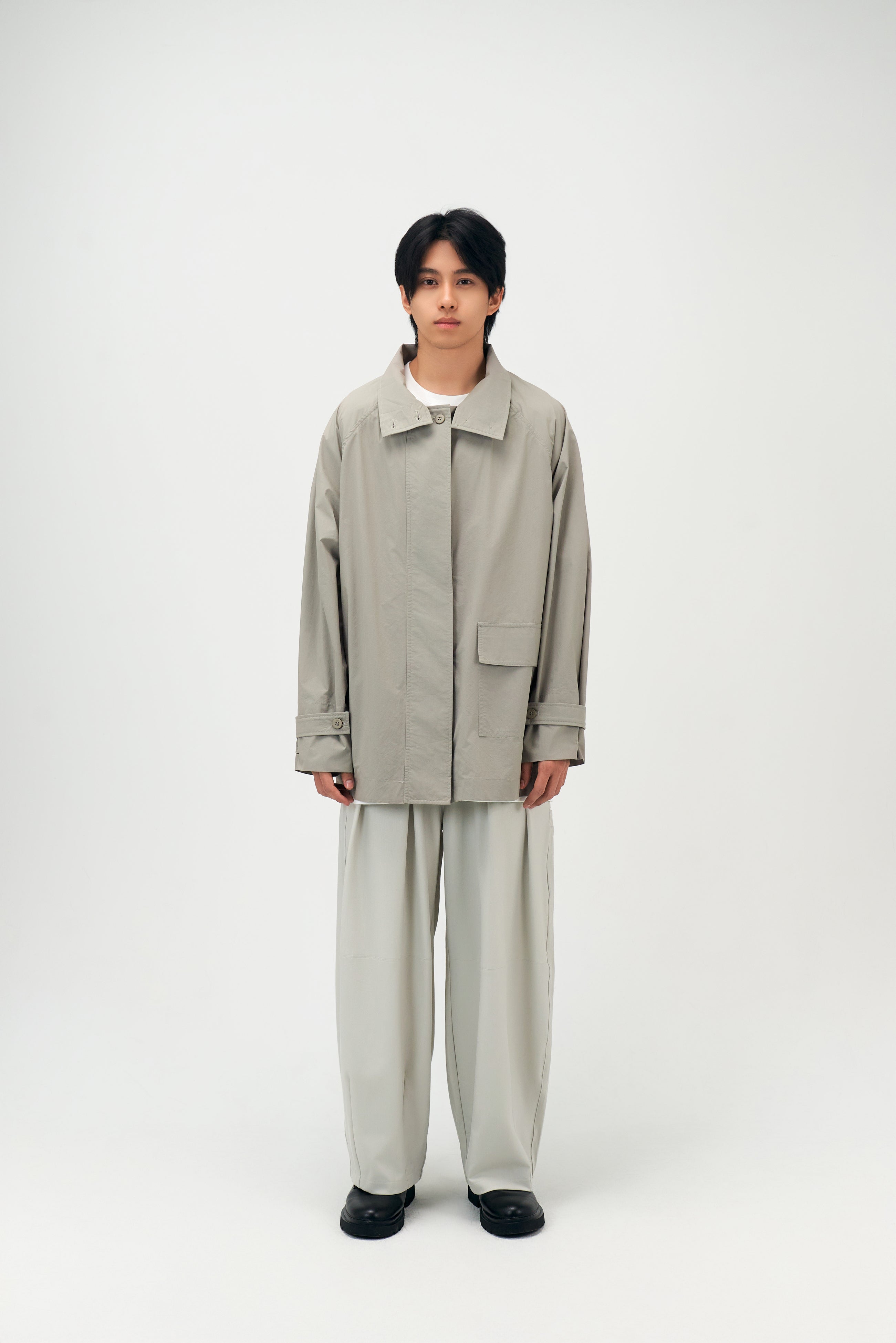 Classic - Gender Neutral Light Trench Outer (Olive Grey)