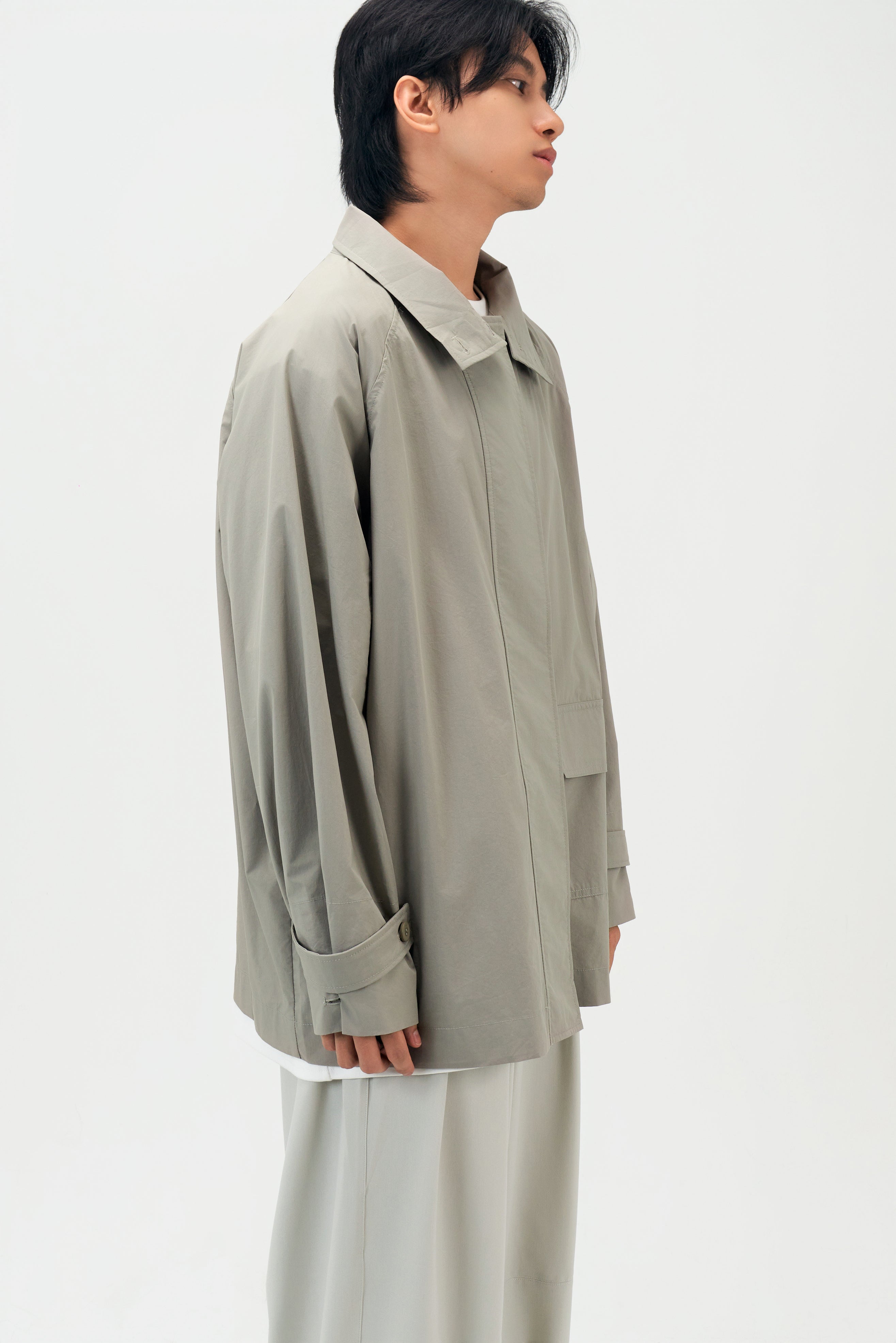 Classic - Gender Neutral Light Trench Outer (Olive Grey)
