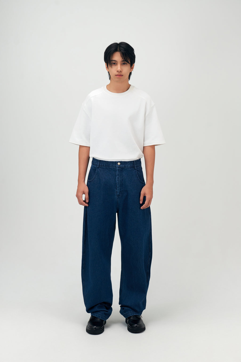 Classic - Gender Neutral Curved Leg Denim (Deep Blue +4cm)