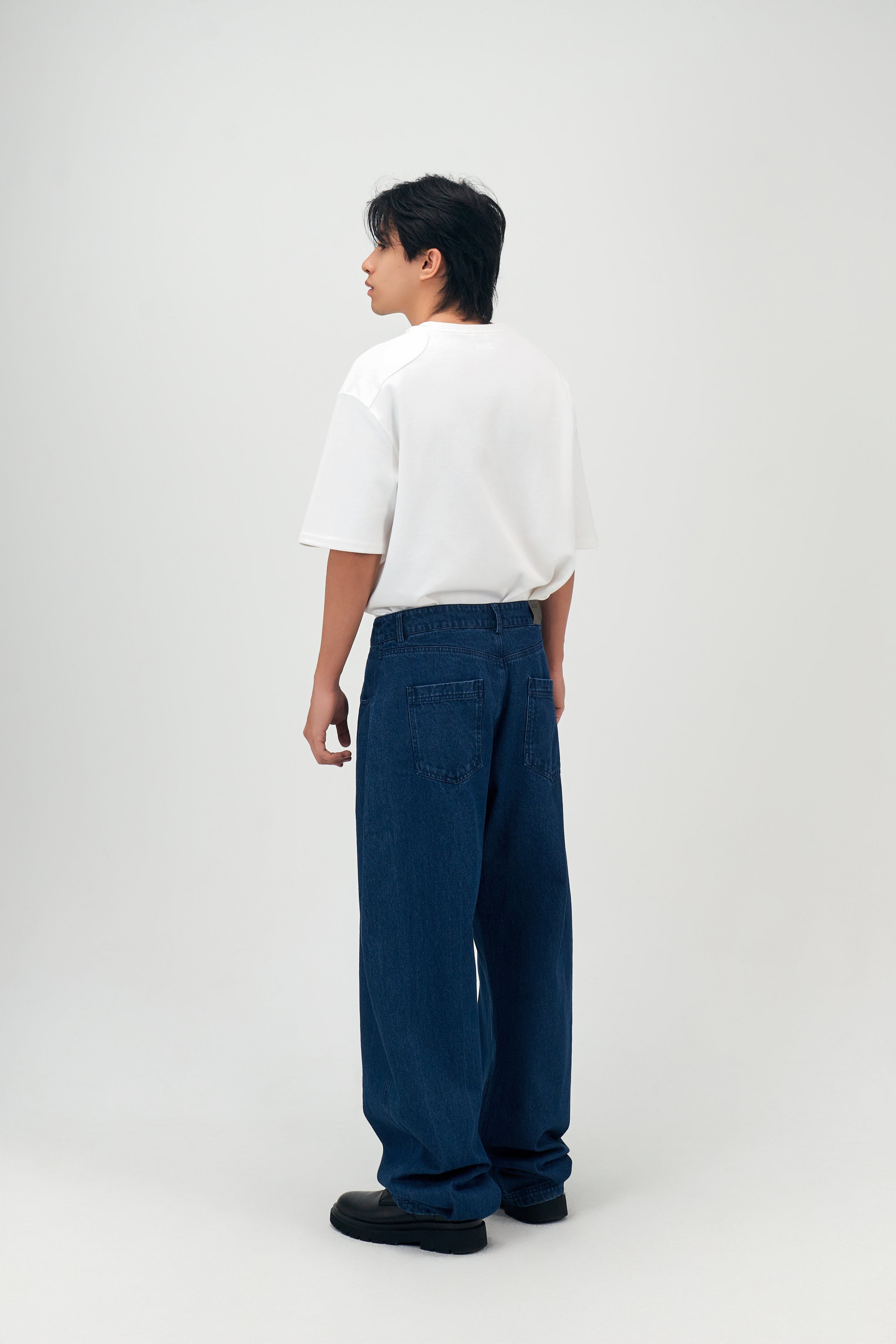 Classic - Gender Neutral Curved Leg Denim (Deep Blue +4cm)