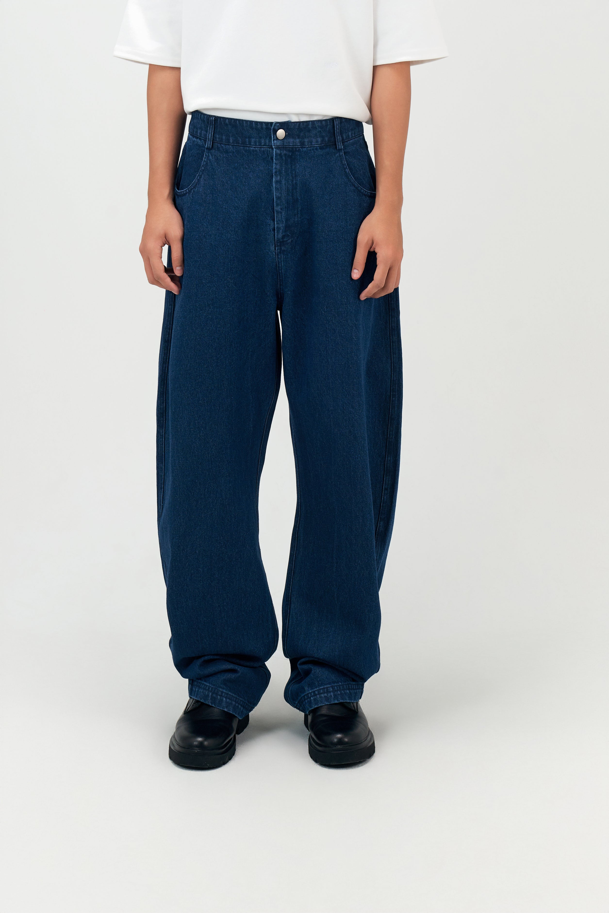 Classic - Gender Neutral Curved Leg Denim (Deep Blue +4cm)