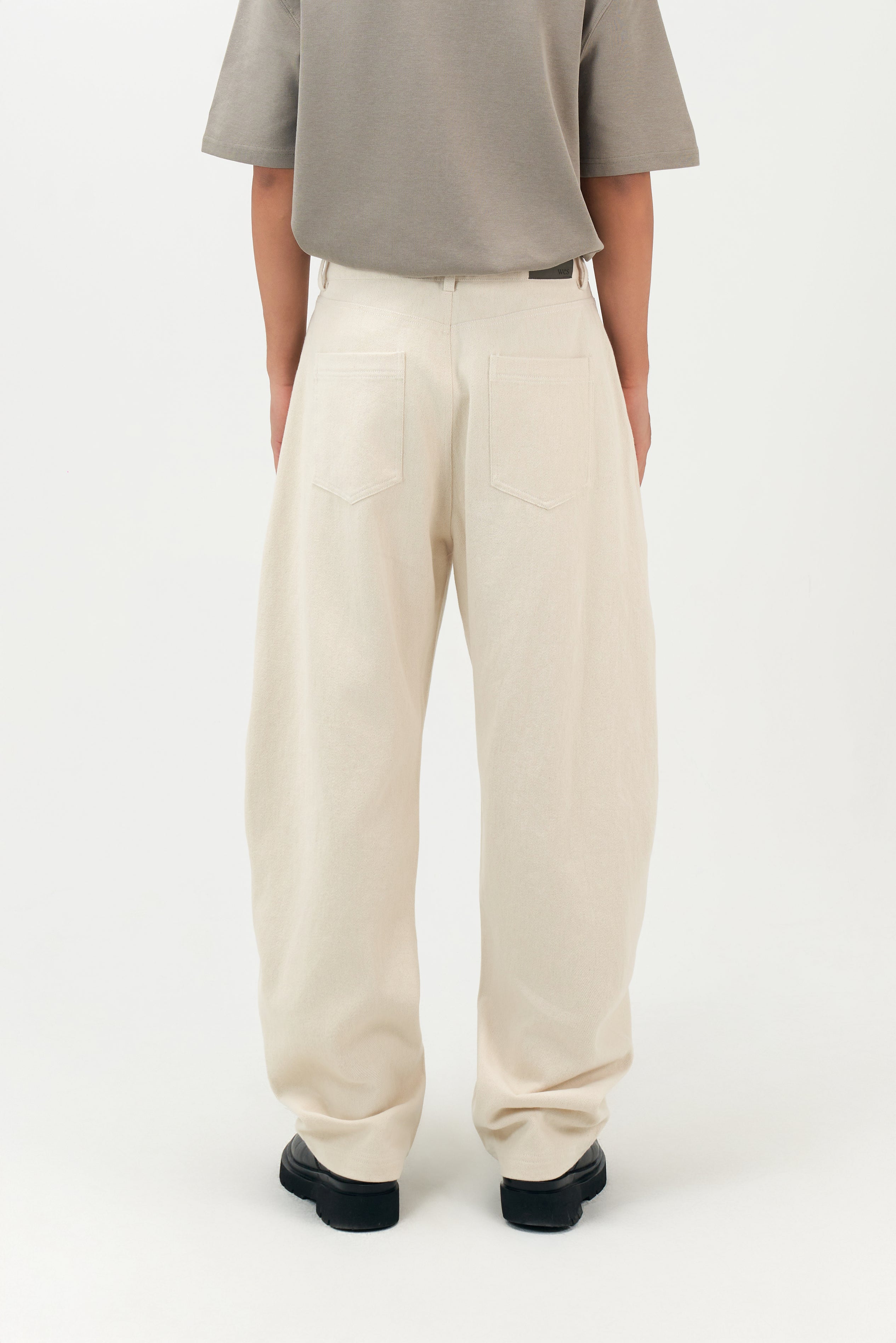 Classic - Gender Neutral Curved Leg Denim (Off White)