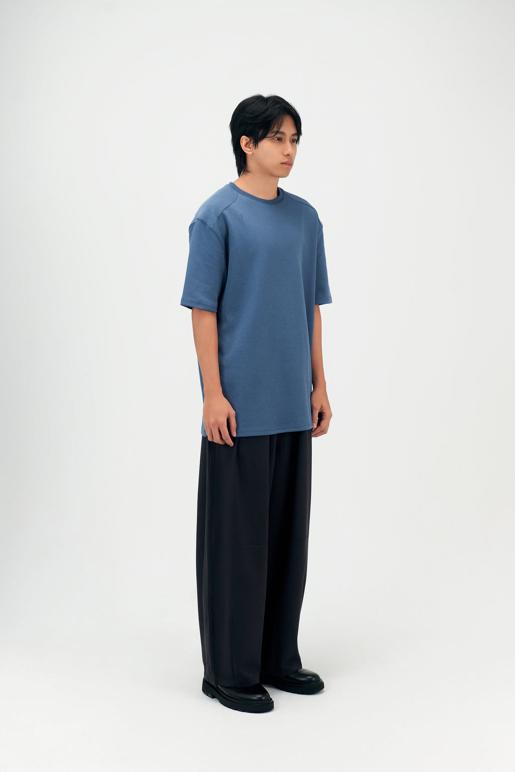 Classic - Gender Neutral Straight Shoulder Oversized Tee (Blue)