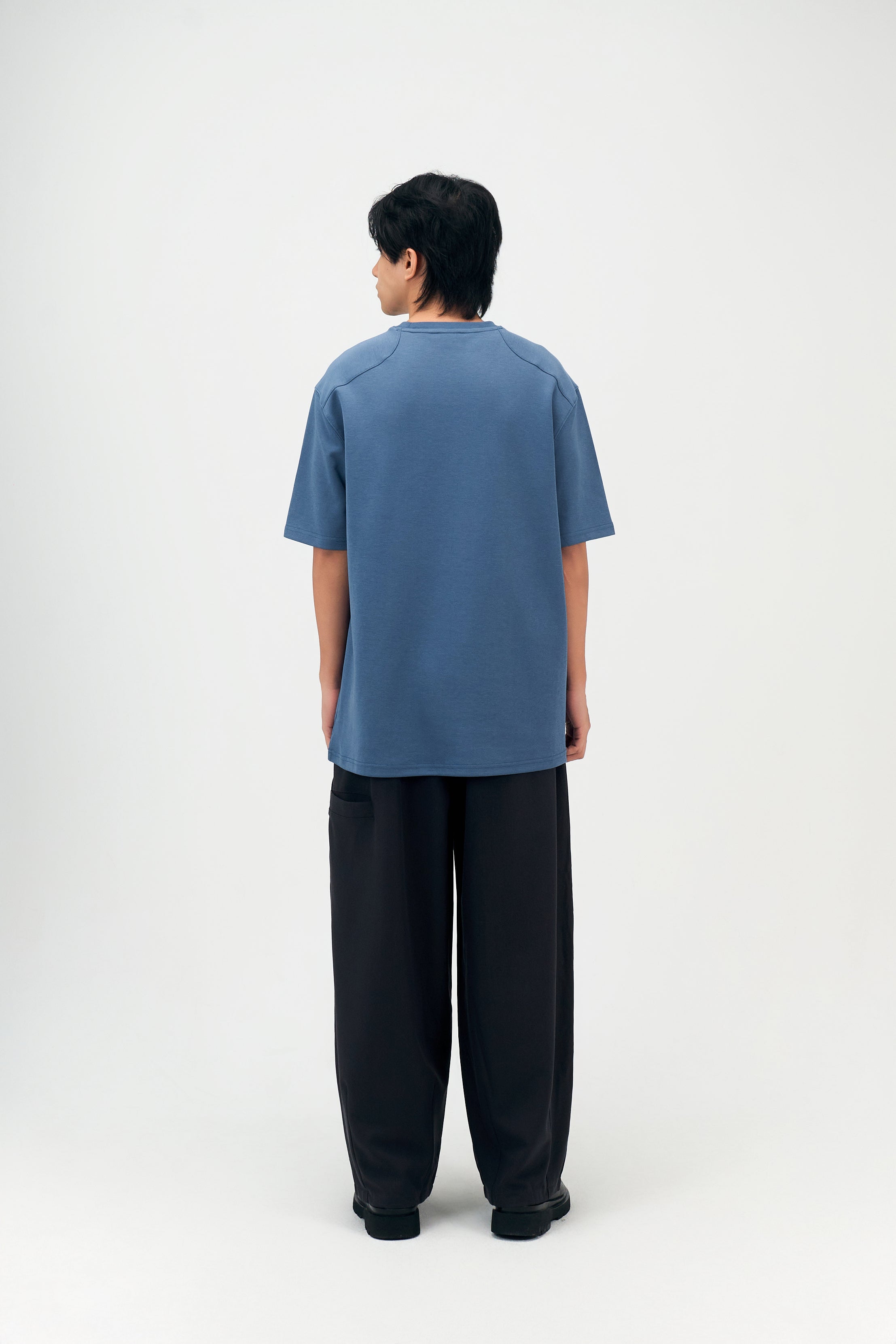 Classic - Gender Neutral Straight Shoulder Oversized Tee (Blue)