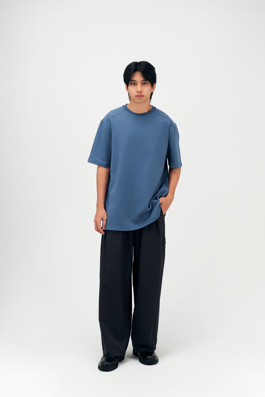 Classic - Gender Neutral Straight Shoulder Oversized Tee (Blue)