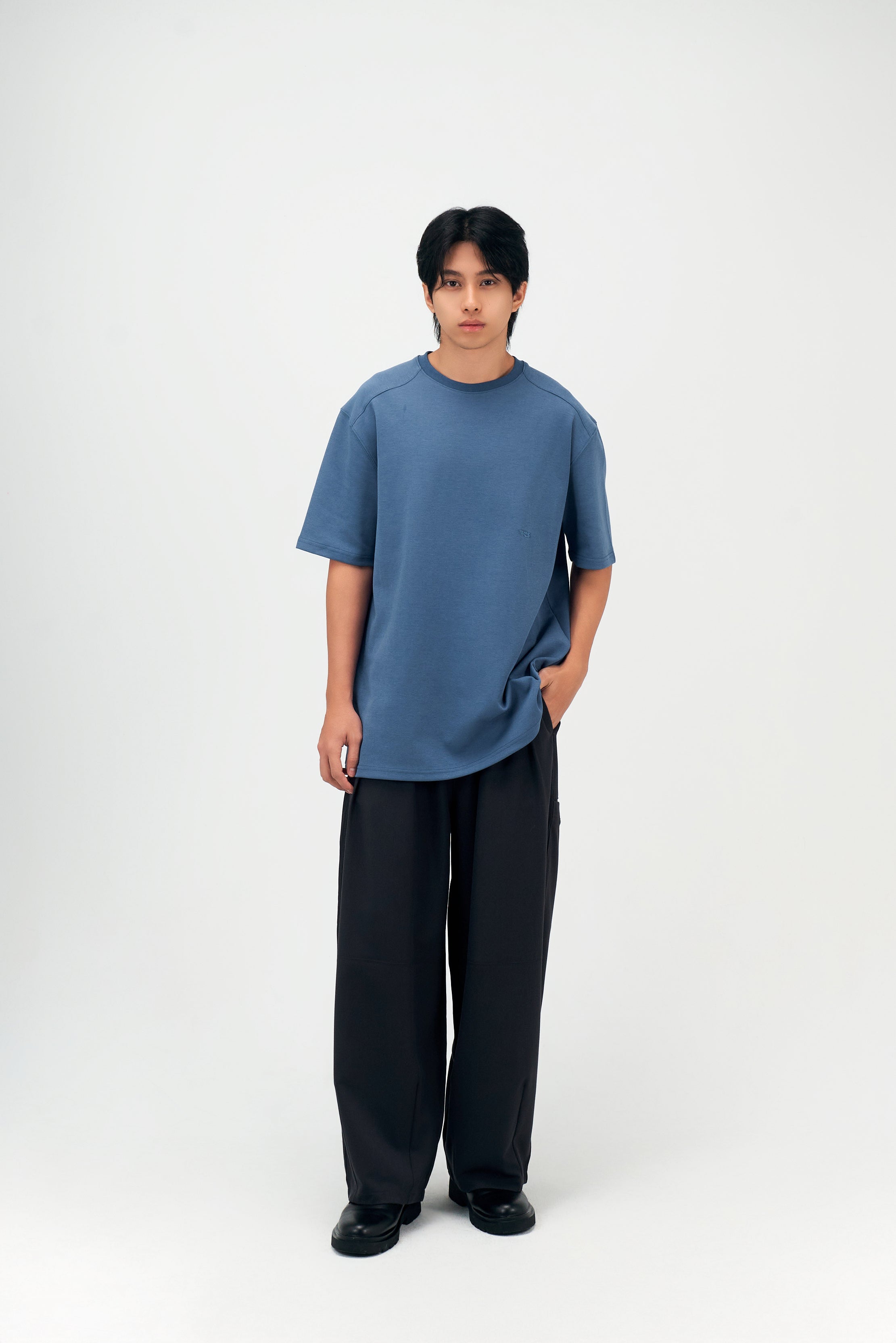 Classic - Gender Neutral Straight Shoulder Oversized Tee (Blue)