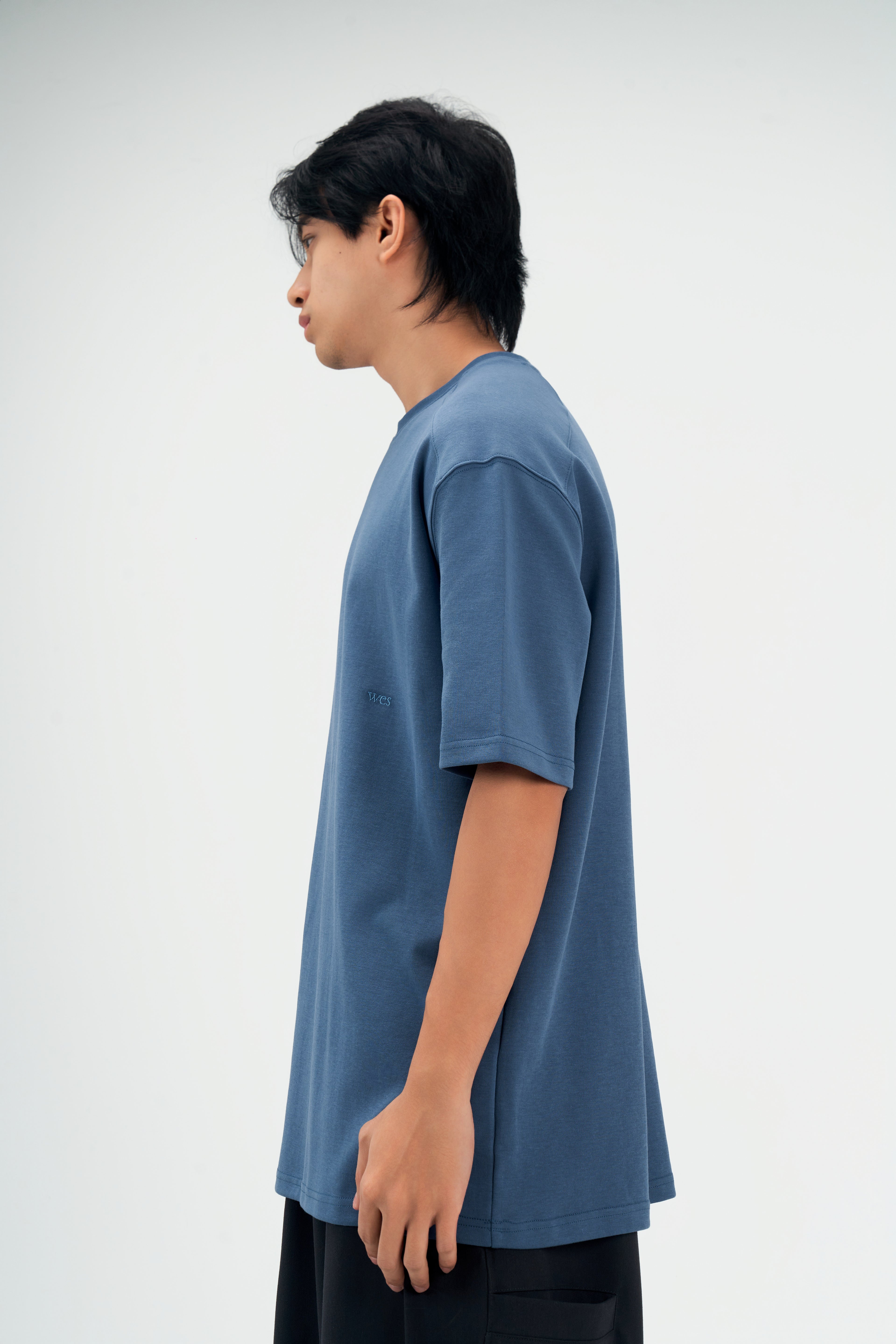 Classic - Gender Neutral Straight Shoulder Oversized Tee (Blue)