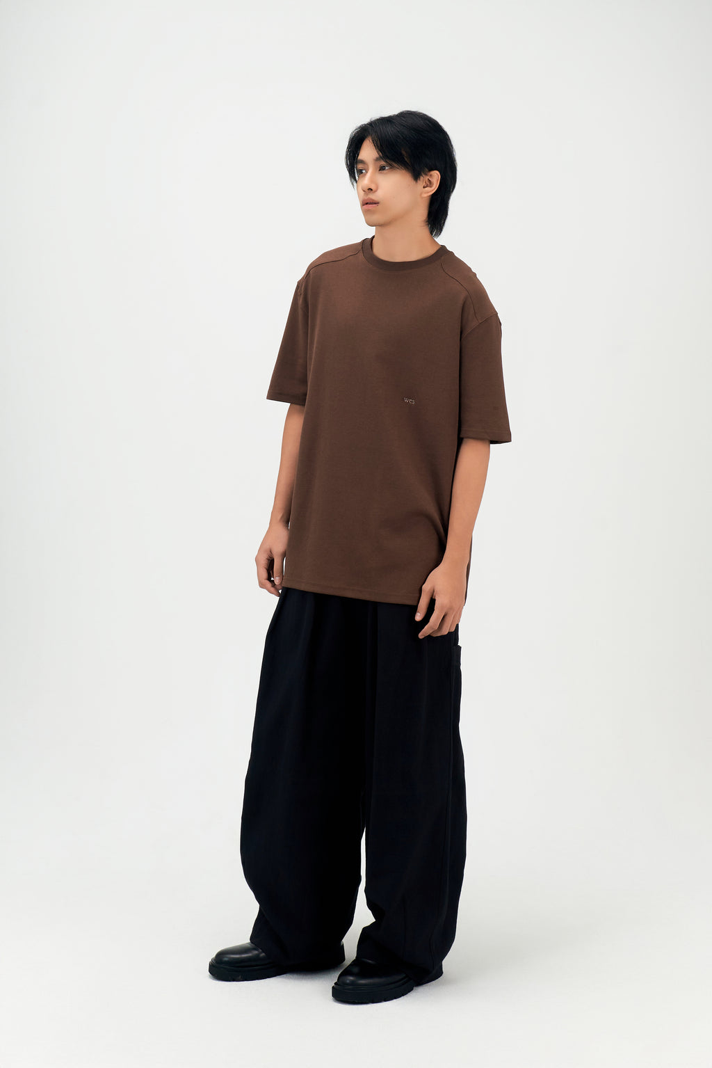 Classic - Gender Neutral Straight Shoulder Oversized Tee (Brown)