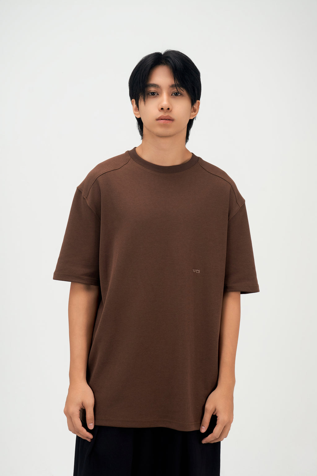 Classic - Gender Neutral Straight Shoulder Oversized Tee (Brown)